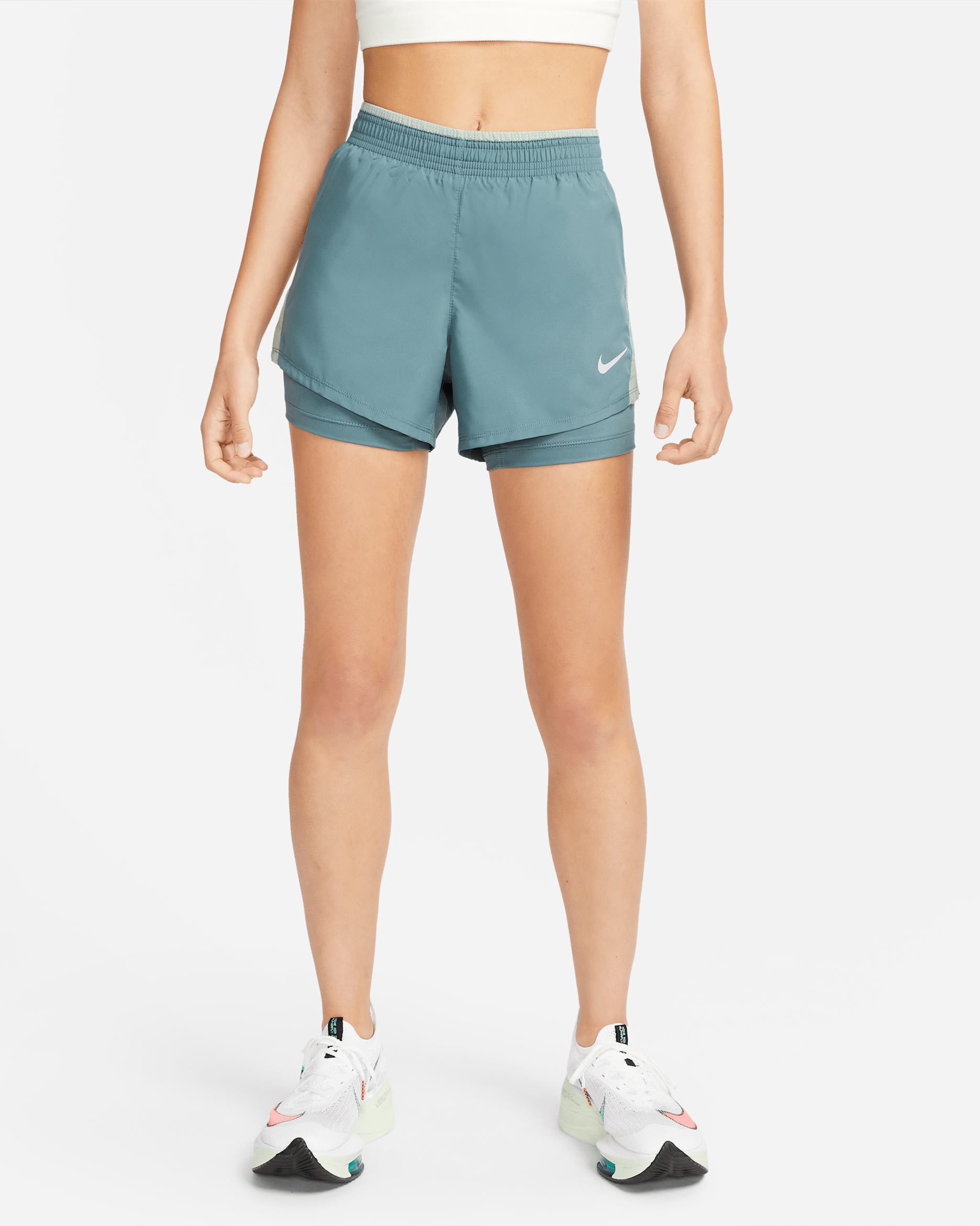 Nike 10K Women's 2-in-1 Running Shorts - Hasta/Jade Smoke/Hasta/Wolf Grey