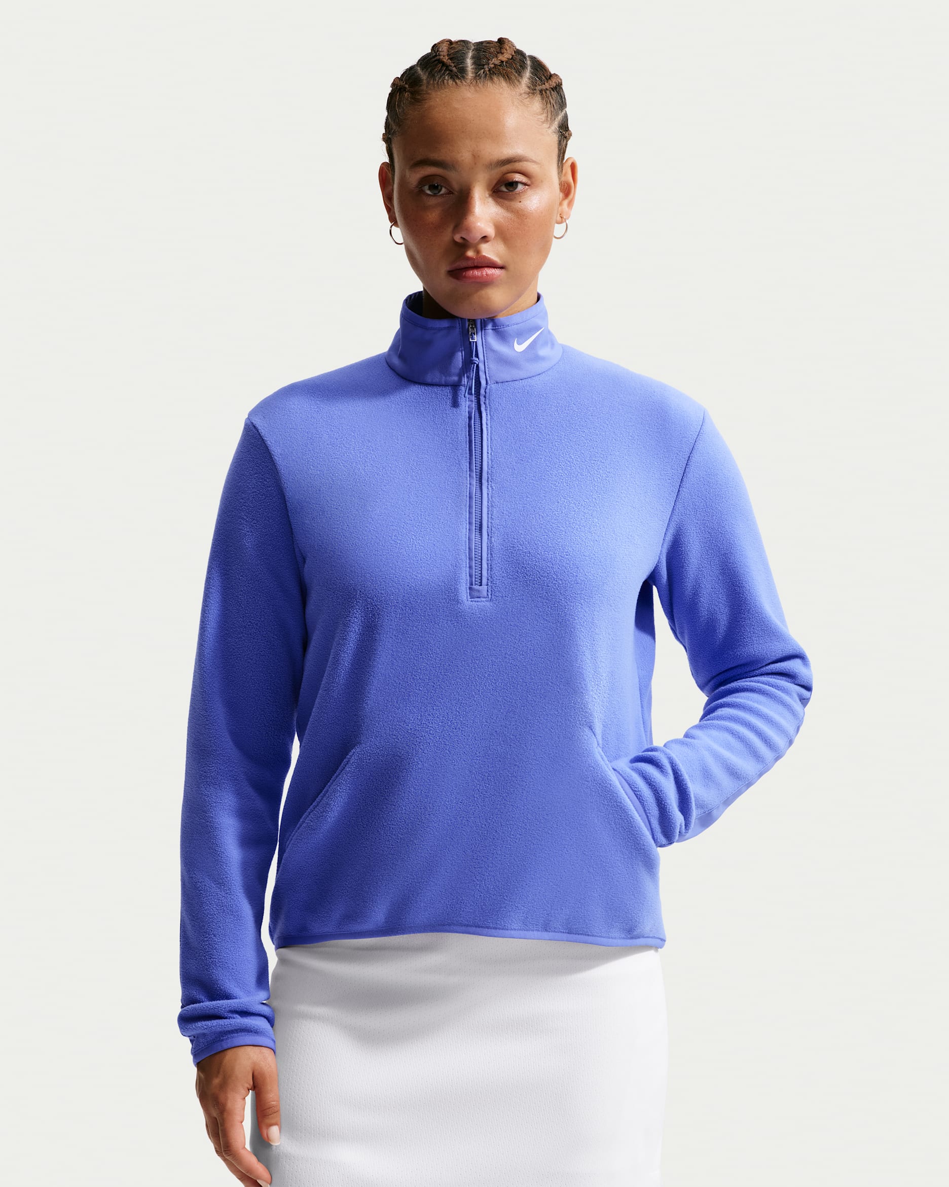 Nike Therma-FIT Victory Women's Long-Sleeve 1/2-Zip Golf Top - Sapphire/Sapphire/White