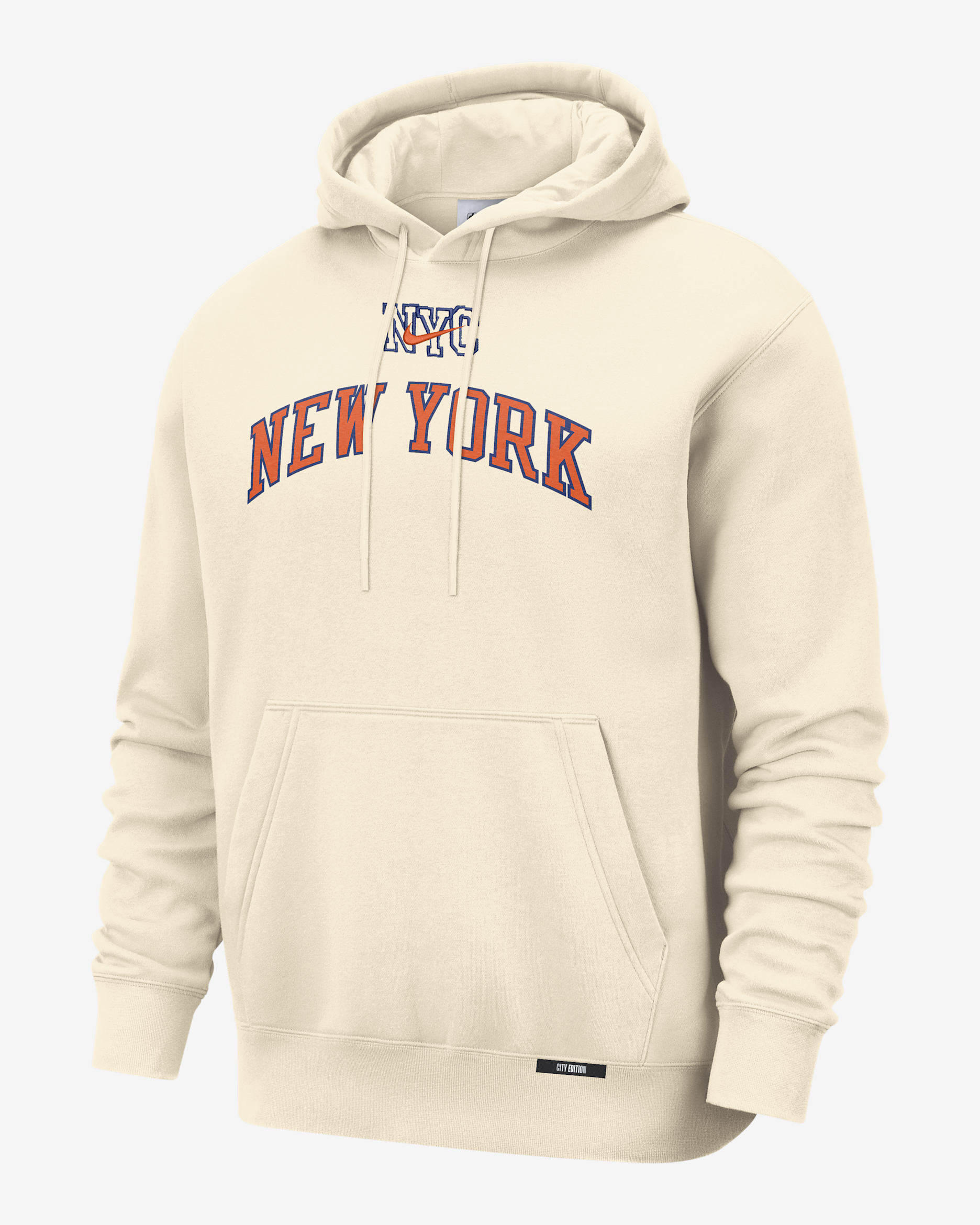 New York Knicks City Edition Men's Nike Basketball Club Pull-Over Hoodie - Natural