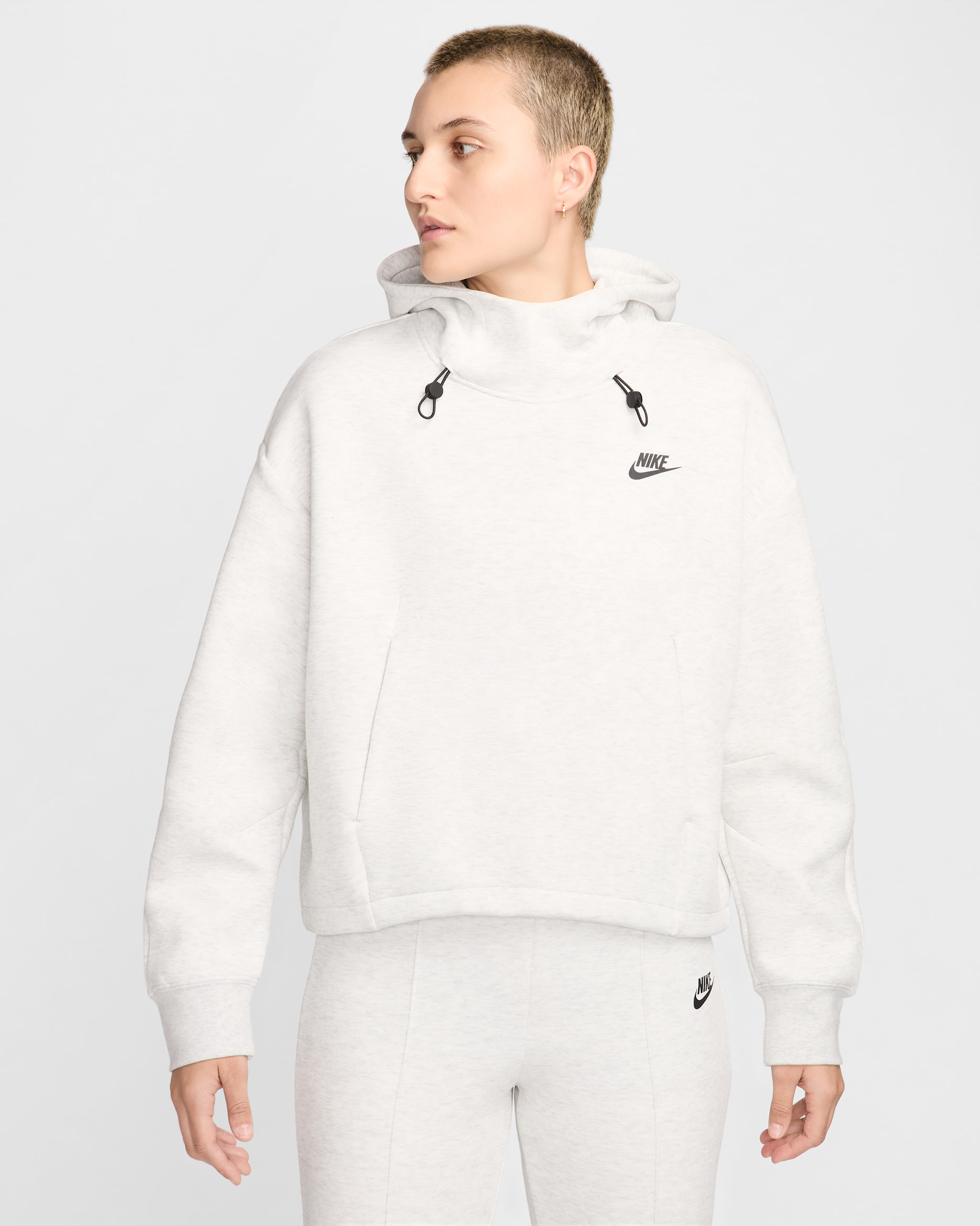 Nike Sportswear Tech Fleece Women's Oversized Hoodie - Light Grey/Heather/Black