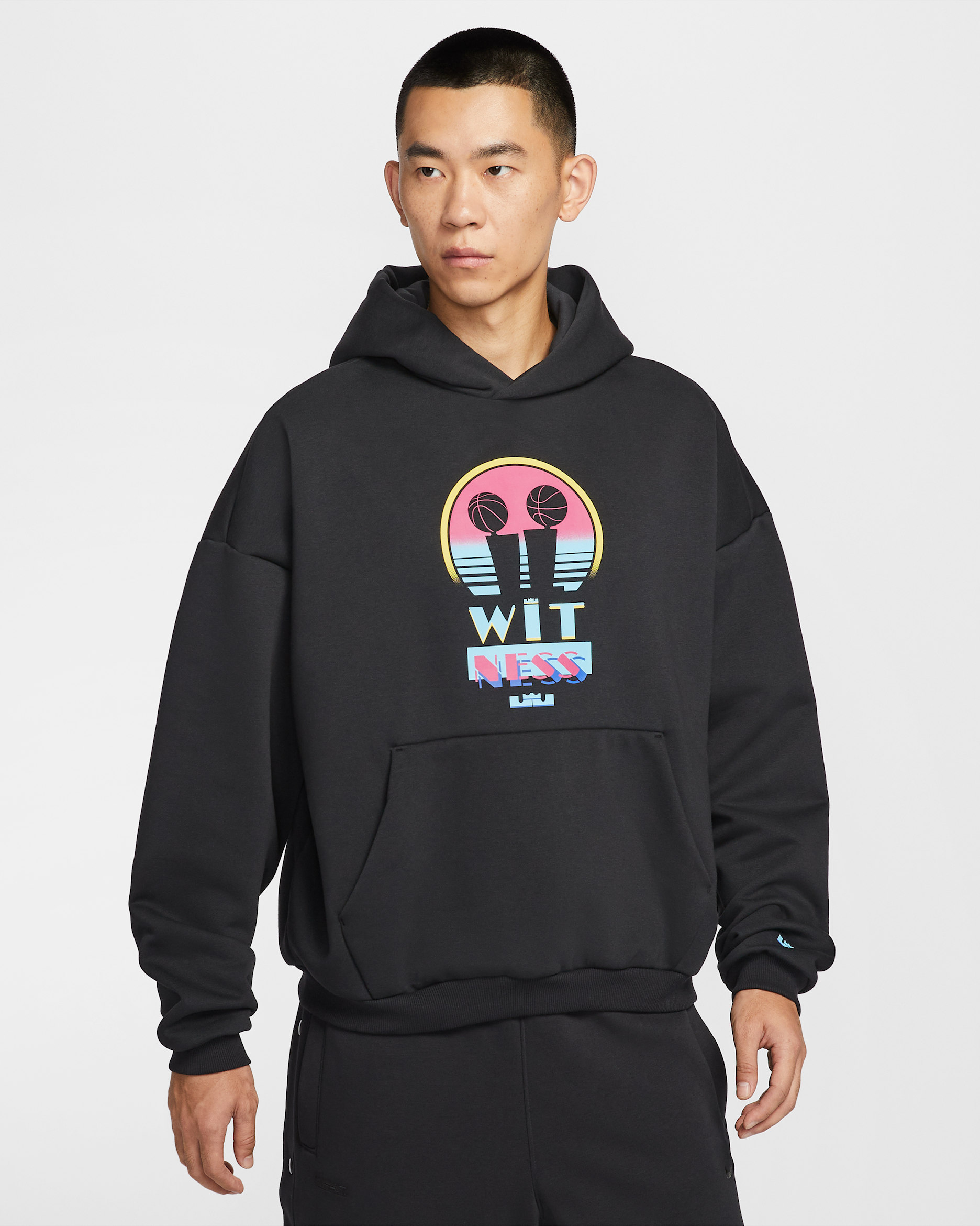 LeBron Standard Issue 'Miami Twice' Men's Therma-FIT Basketball Pullover Hoodie - Black