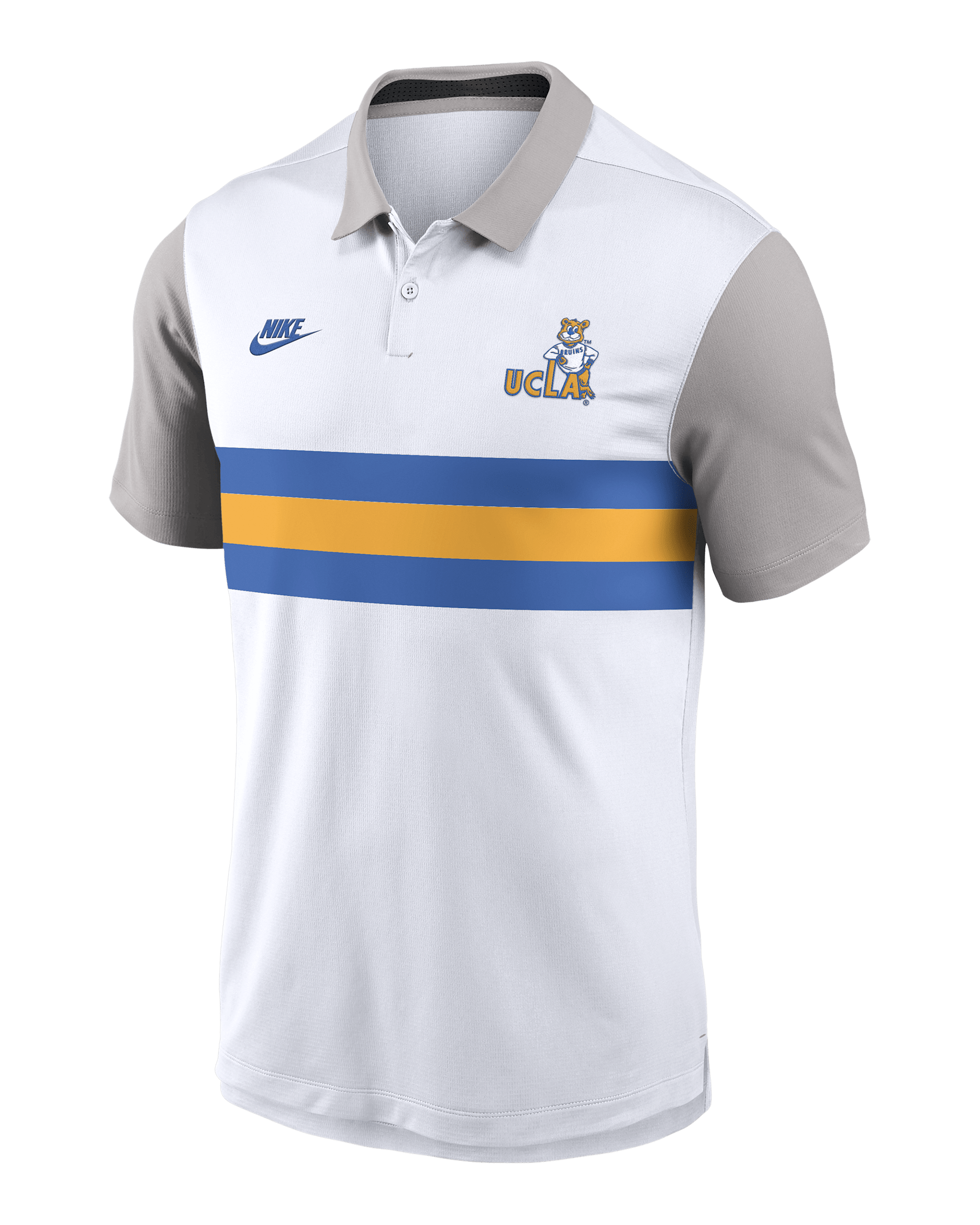 UCLA Athletic Prep Vapor Legacy Logo Men's Nike Dri-FIT College Polo - White