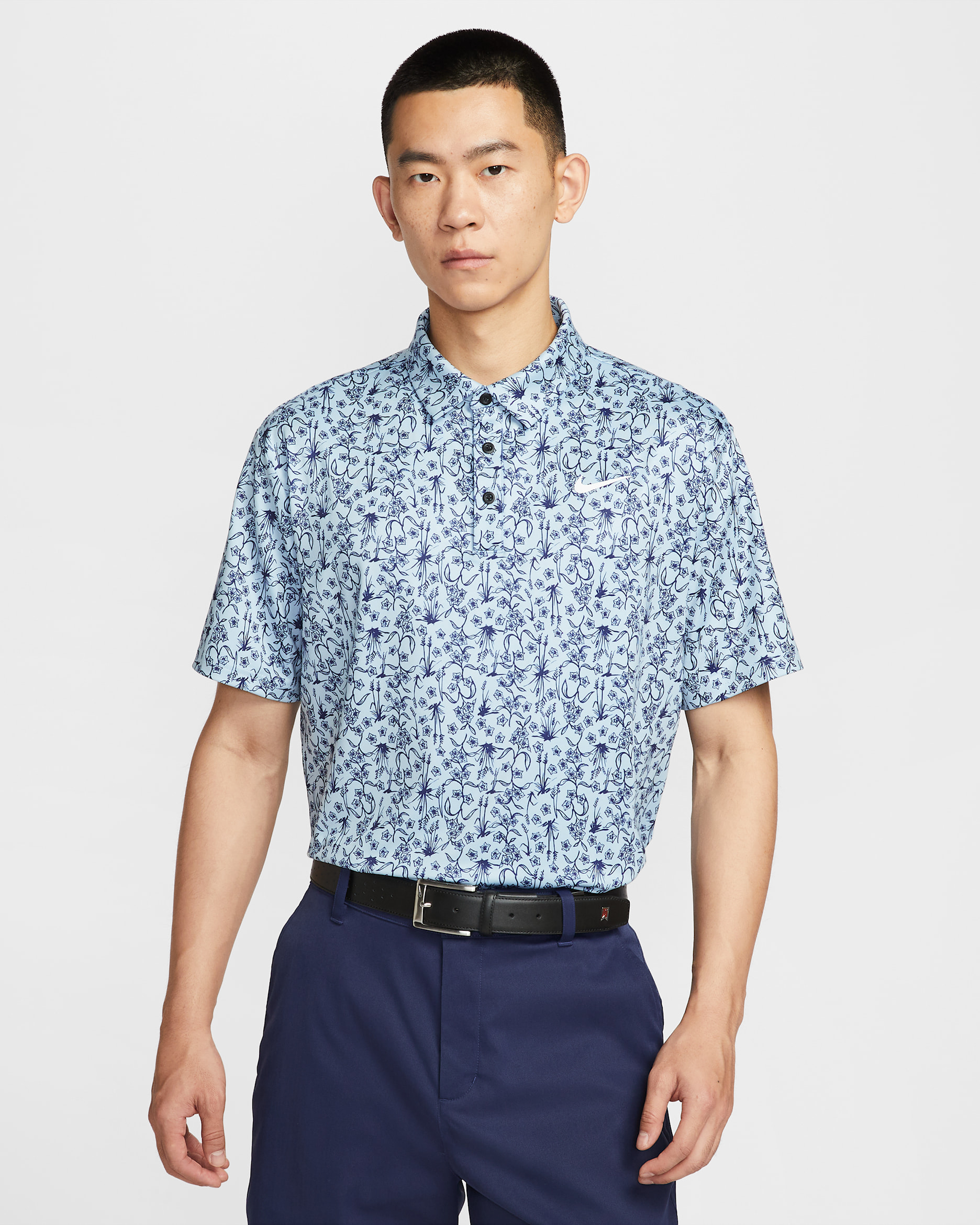 Nike Tour Men's Dri-FIT Golf Polo - Light Armory Blue/White