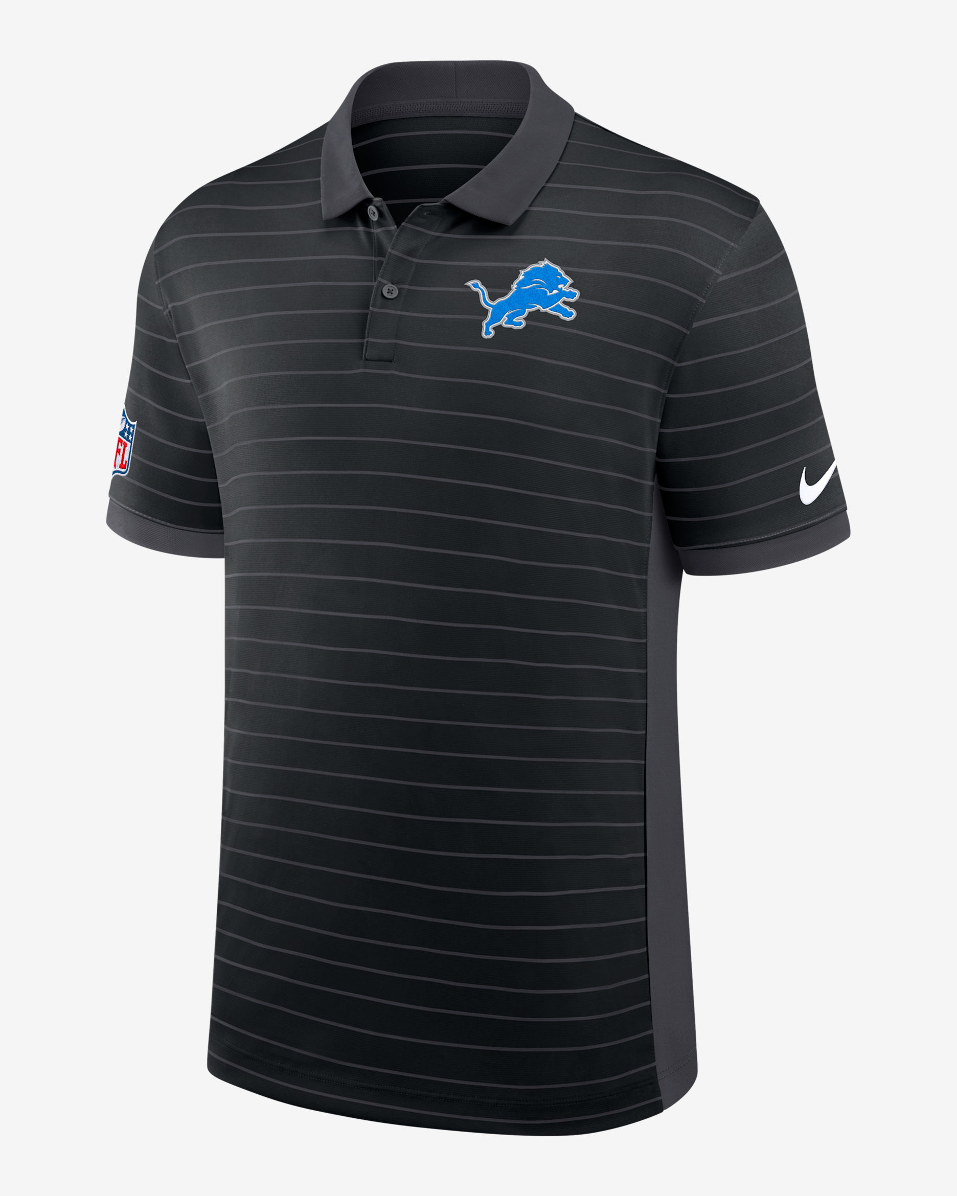 Detroit Lions Sideline Victory Stripe Men's Nike Dri-FIT NFL Polo - Black