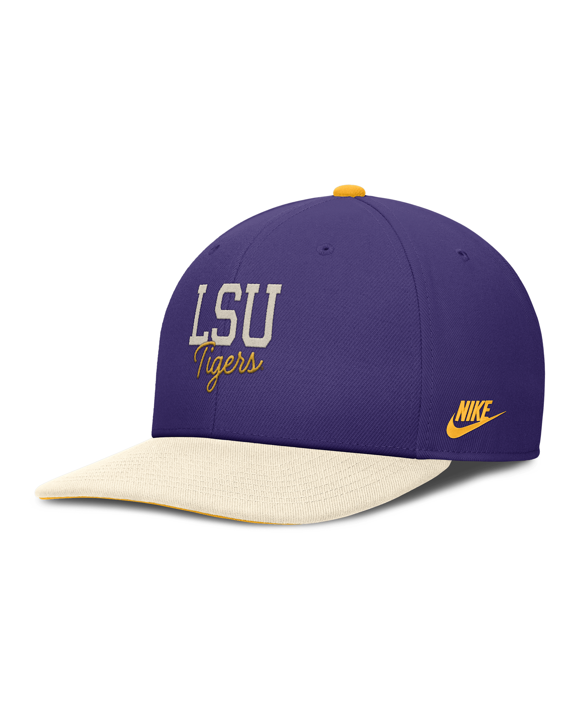 Gorra universitaria Nike Dri-FIT ajustable para hombre LSU Legacy Script - Oro