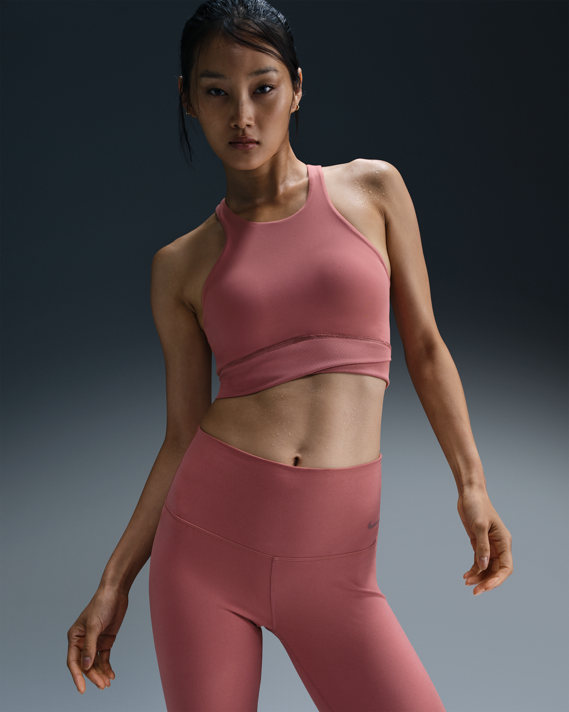 Nike One Twist Women's Light-Support Lightly Lined High-Neck Sports Bra - Canyon Pink/Canyon Pink/White