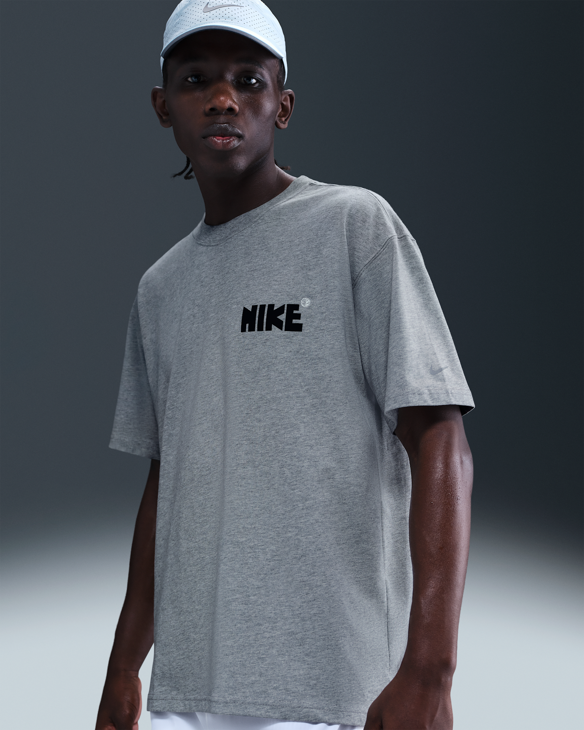 Nike-løbe-T-shirt til mænd - Dark Grey Heather