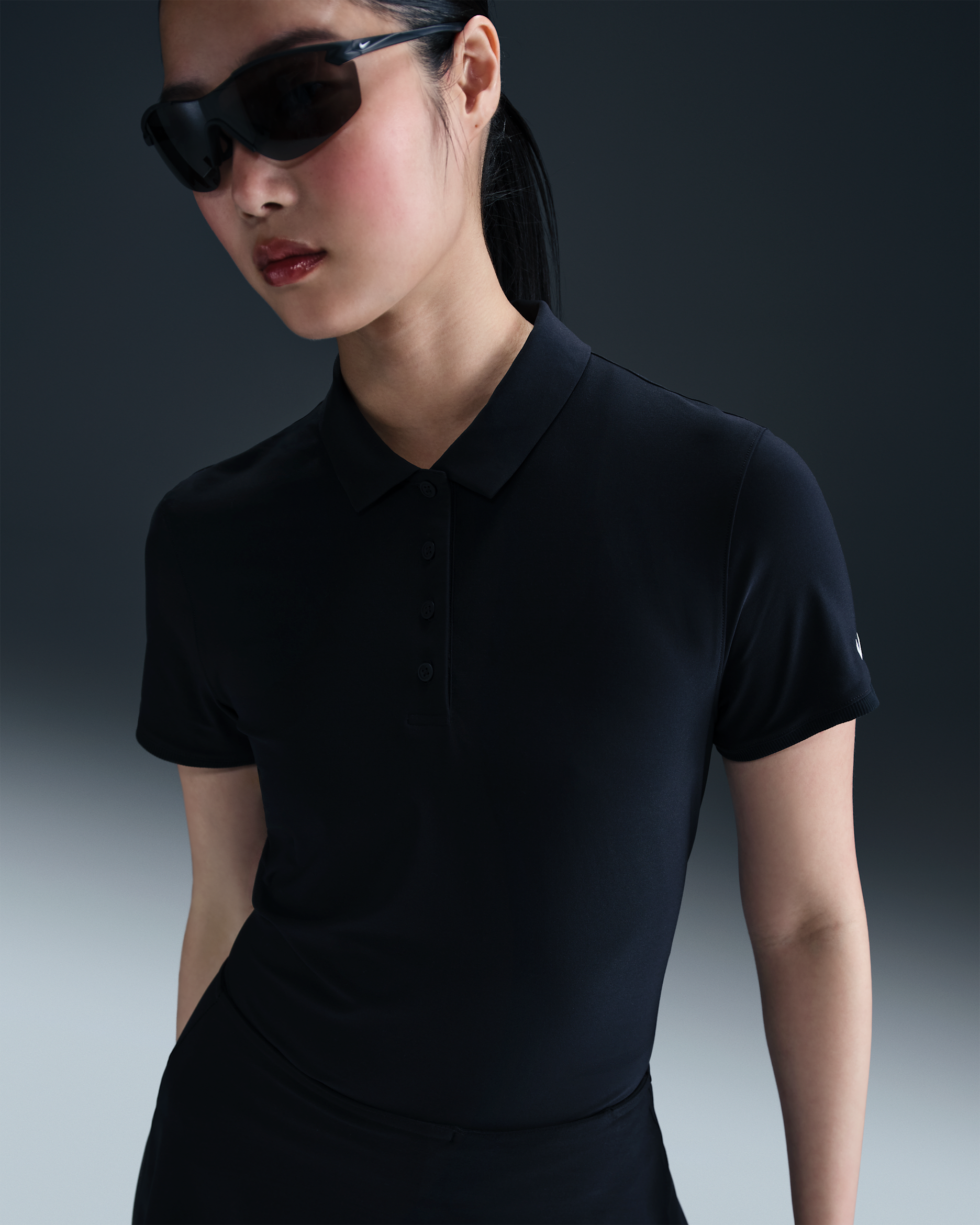 Nike Victory Women's Dri-FIT Short-Sleeve Golf Polo - Black/White