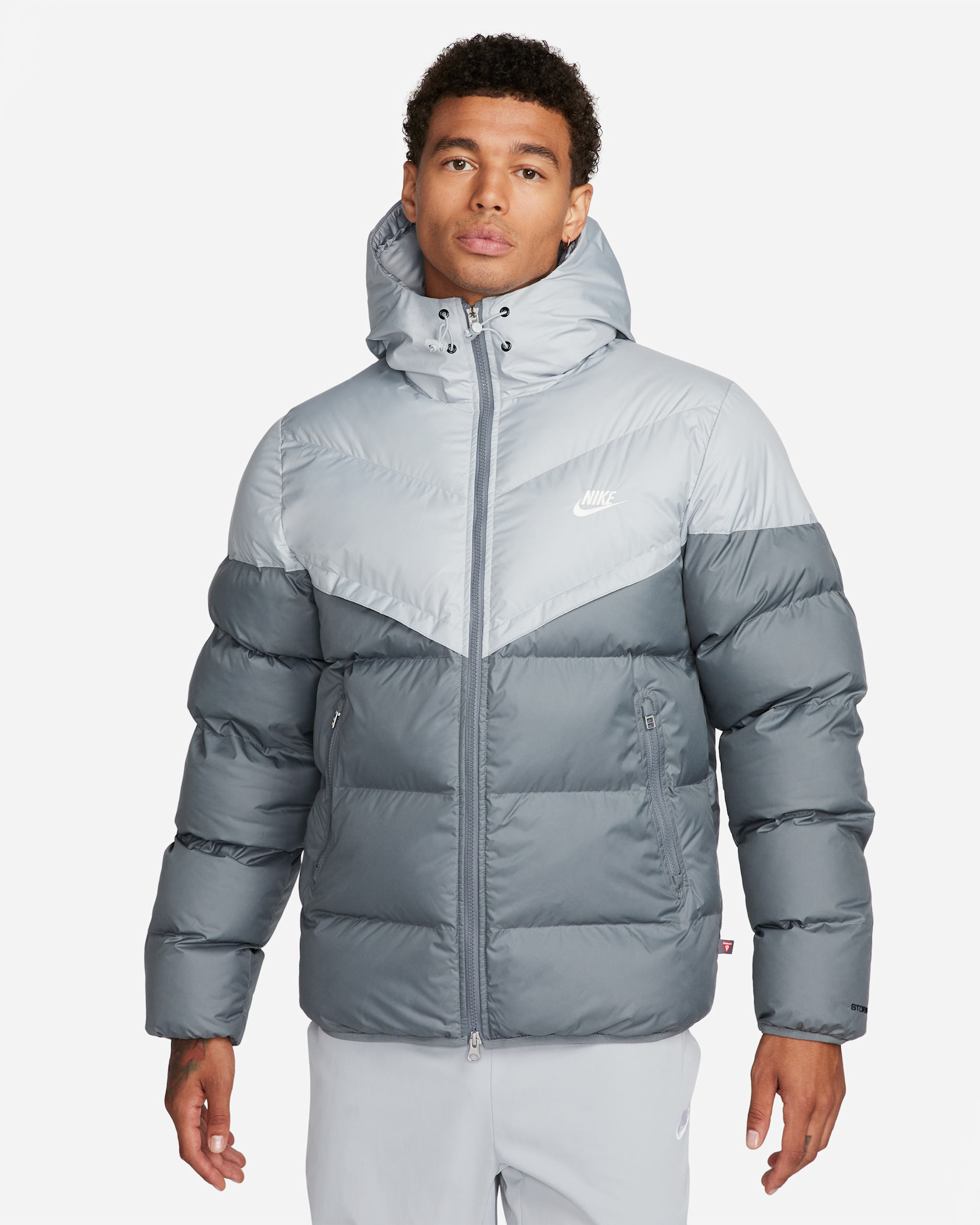 Nike Windrunner PrimaLoft® Men's Storm-FIT Hooded Puffer Jacket - Light Smoke Grey/Smoke Grey/Sail