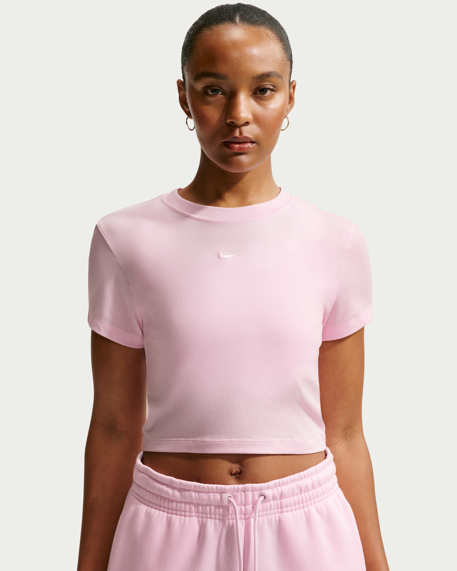 Nike Sportswear Chill Knit Women's Cropped T-Shirt - Pink Foam
