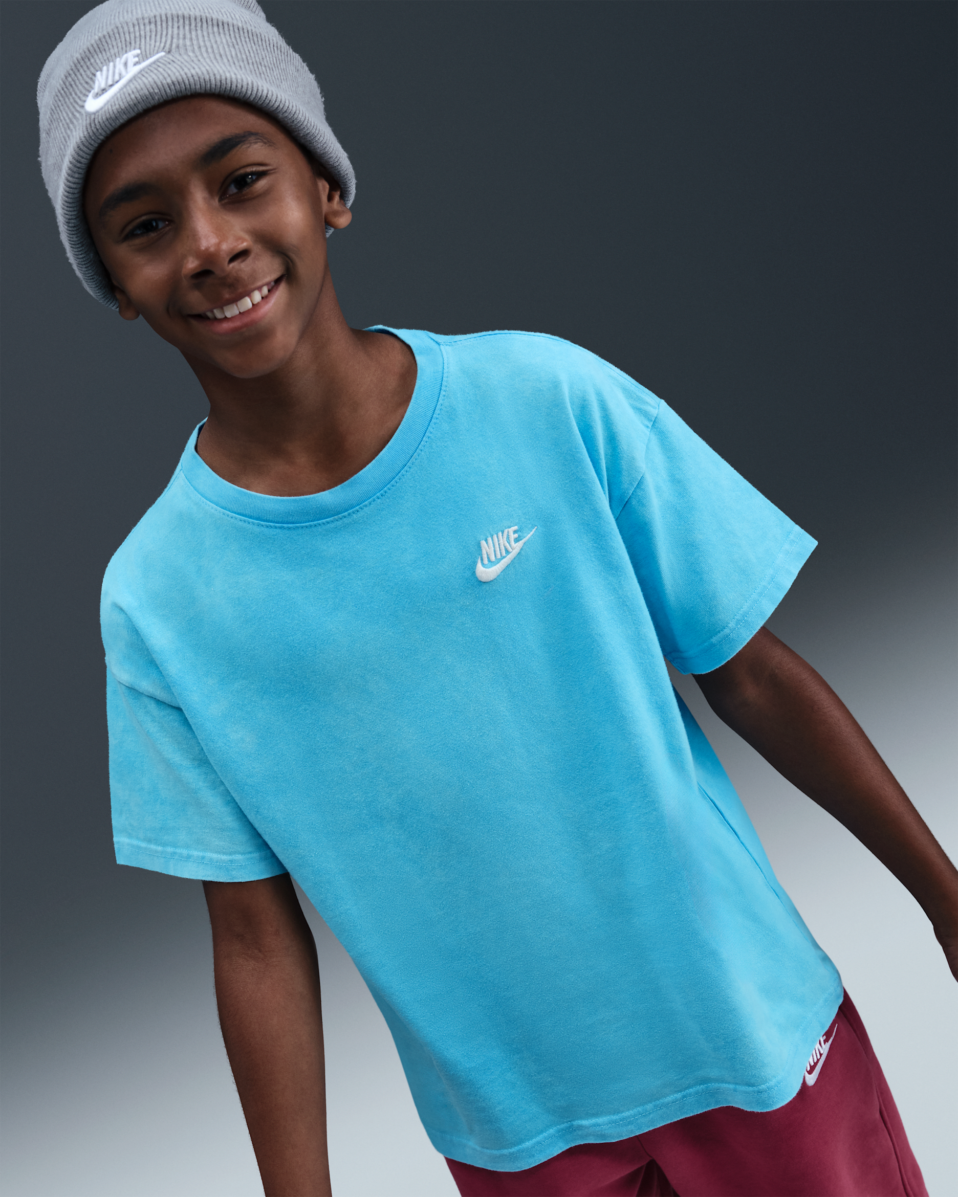 Nike Sportswear Club Big Kids' T-Shirt - Baltic Blue