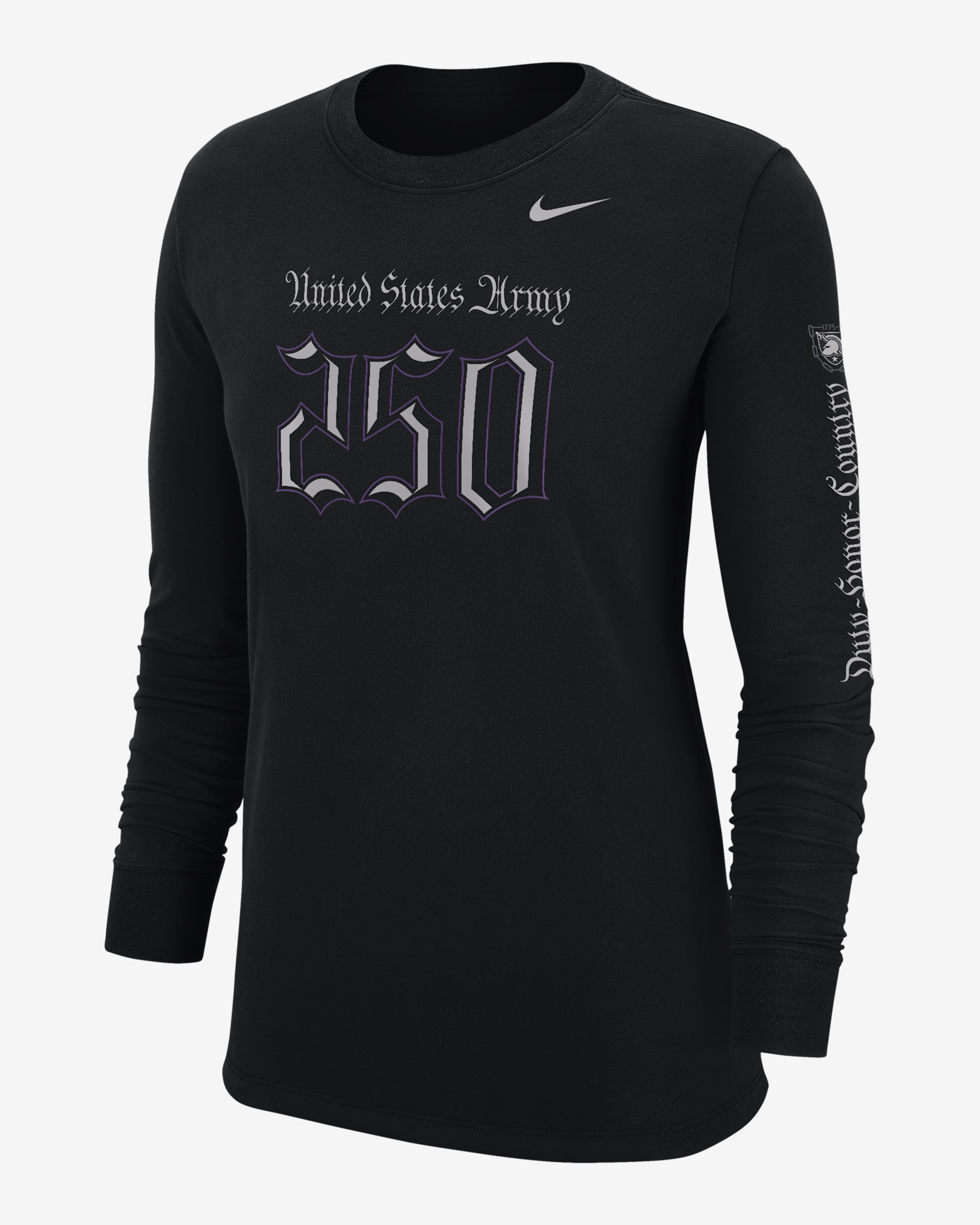 Army Rivalry 250th Anniversary Women's Nike College Long-Sleeve T-Shirt - Black
