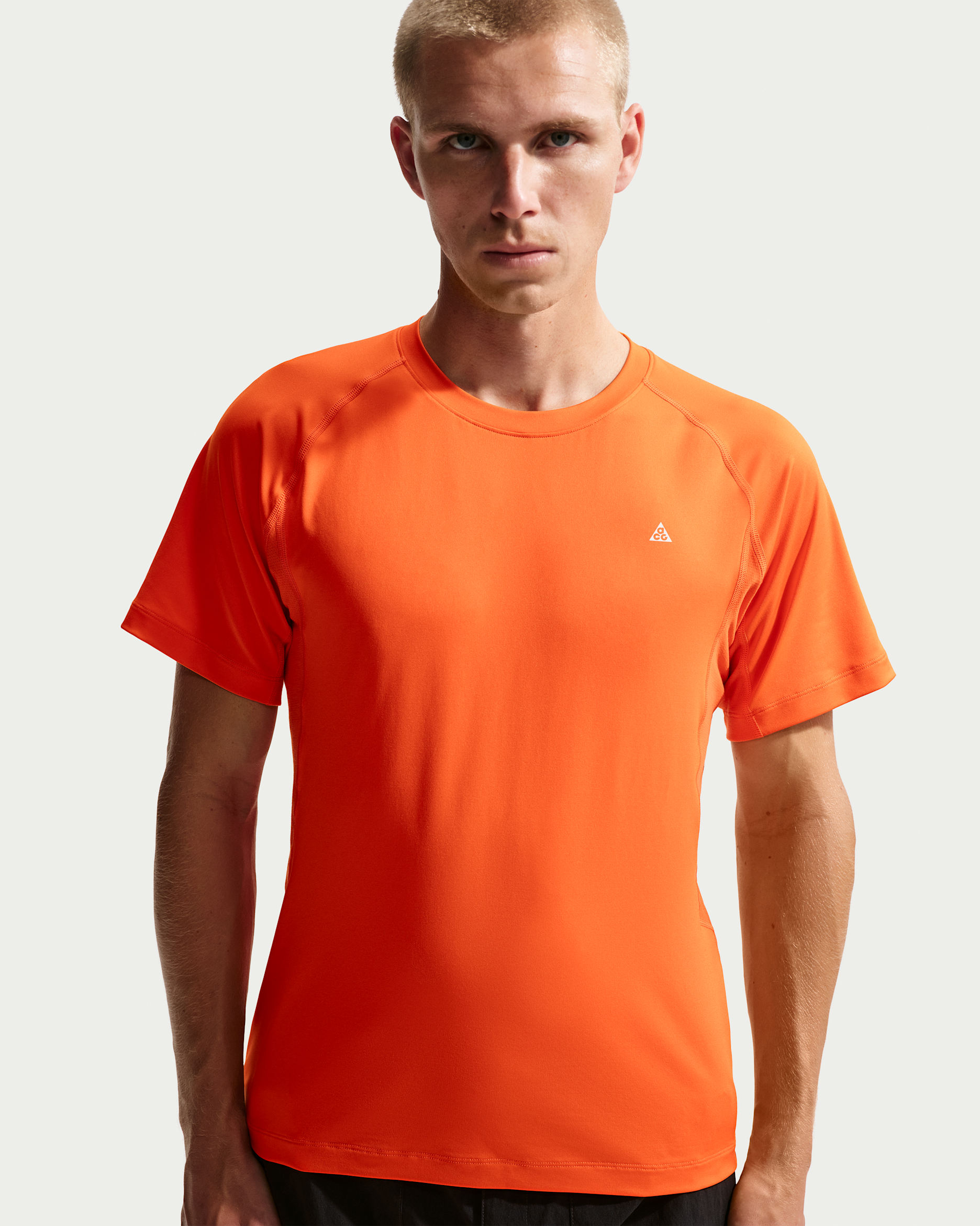 Nike ACG "Wildsee" Men's Dri-FIT Short-Sleeve Base Layer Top - Safety Orange/Vivid Purple/Summit White