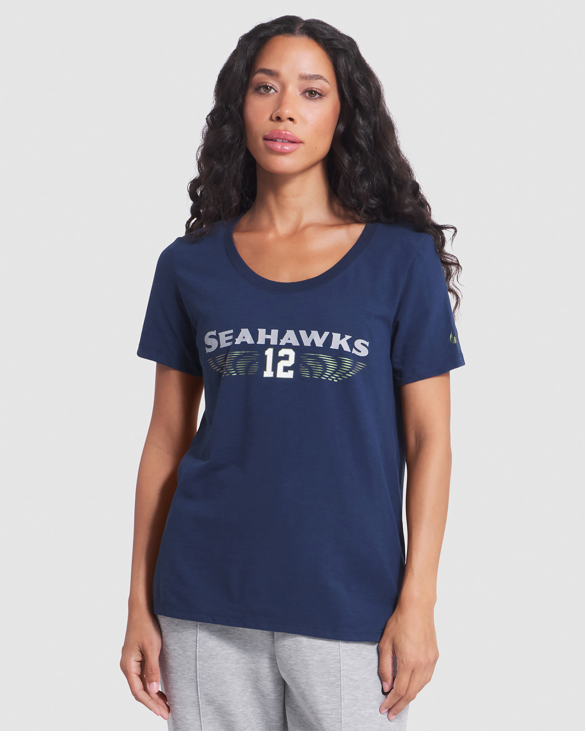 Playera Nike Dri-FIT de la NFL para mujer Seattle Seahawks Rivalries Collection Slub - Azul marino