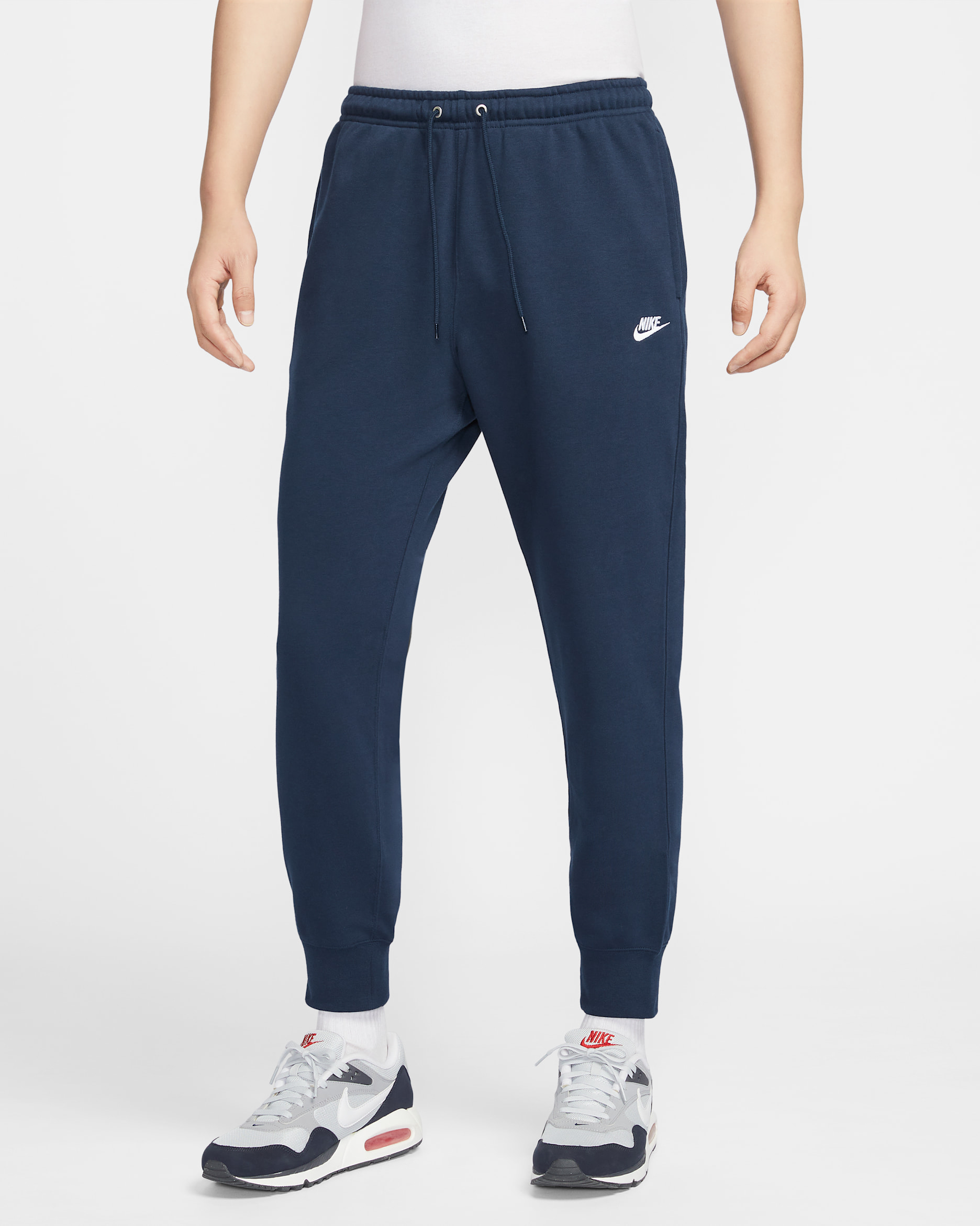 Nike Club Men's French Terry Joggers - Obsidian/Obsidian/White