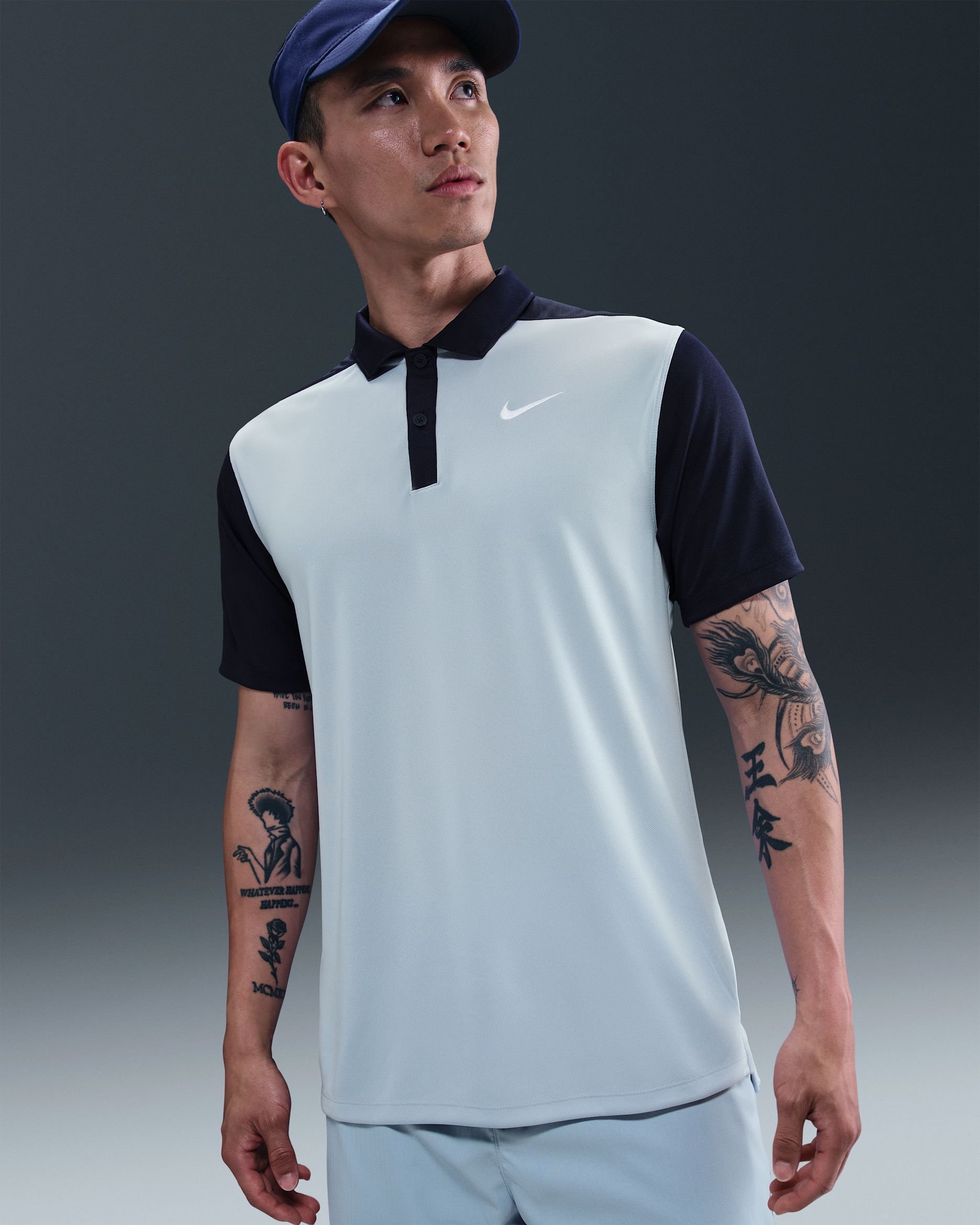 Nike Victory+ Men's Dri-FIT Golf Polo - Light Armoury Blue/Obsidian/White