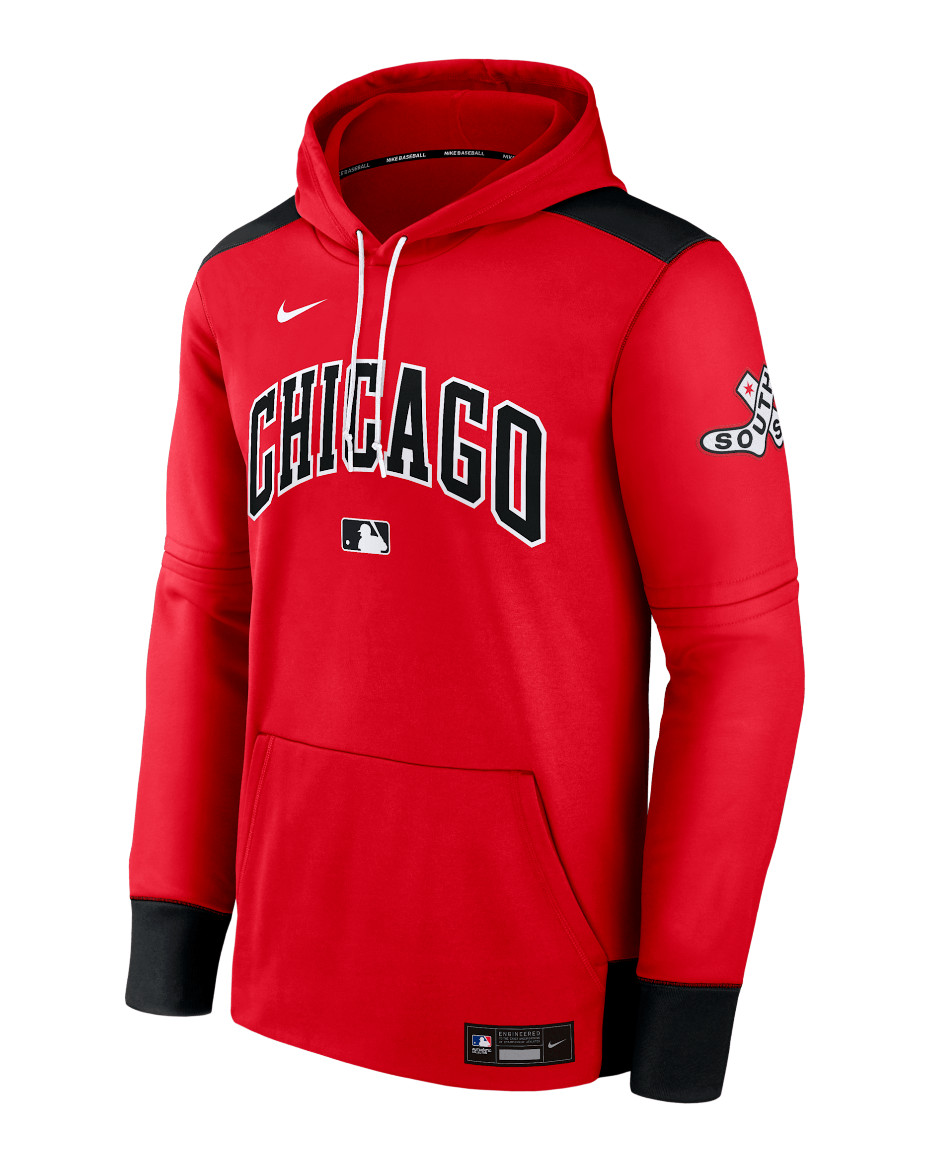 Chicago White Sox Authentic Collection City Connect Men's Nike Therma MLB Pullover Hoodie - Red