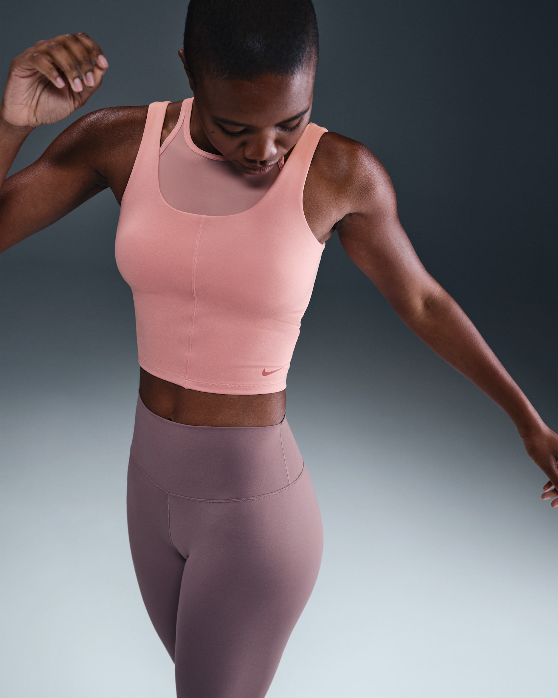 Nike One Fitted Women's Dri-FIT Cropped Tank Top - Rust Pink/Canyon Rust