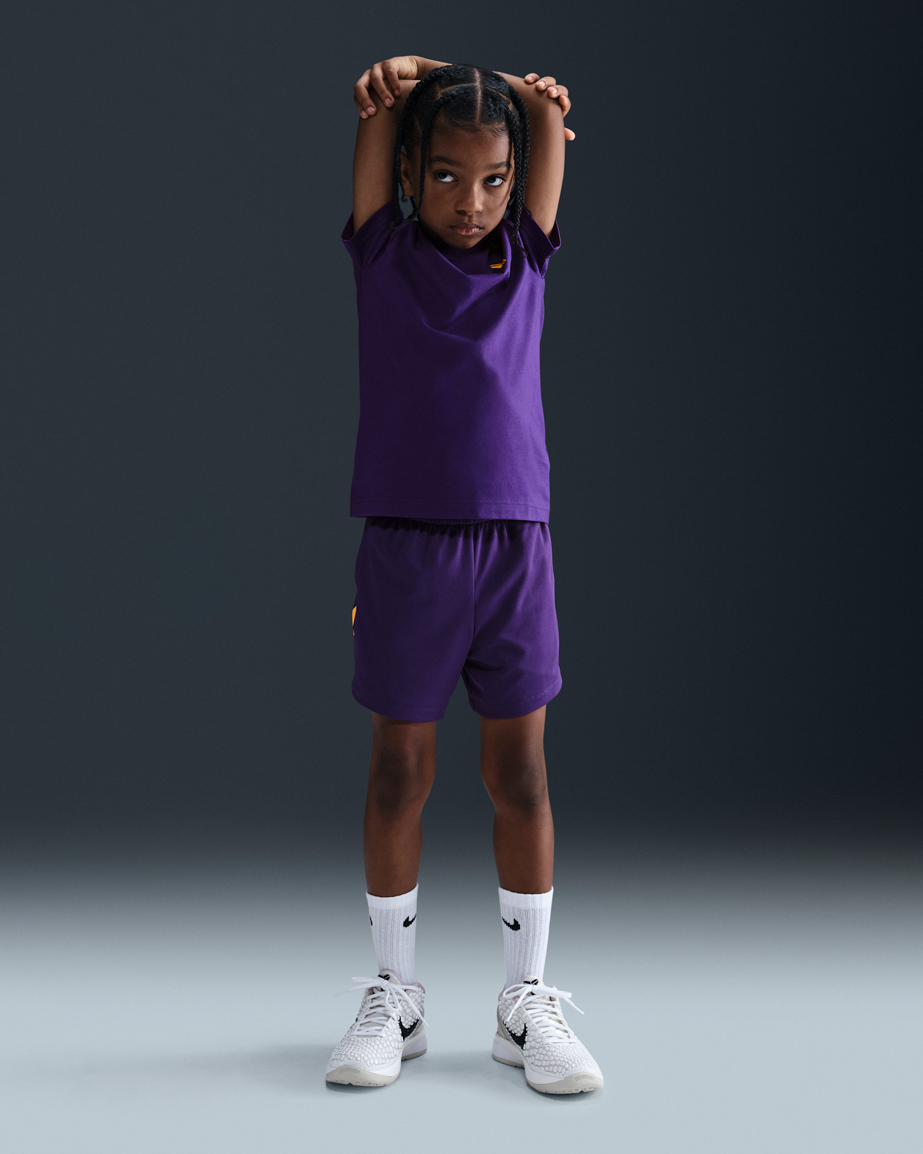 Shorts para niños talla pequeña Nike Dri-FIT Kobe Bryant - Morado cancha