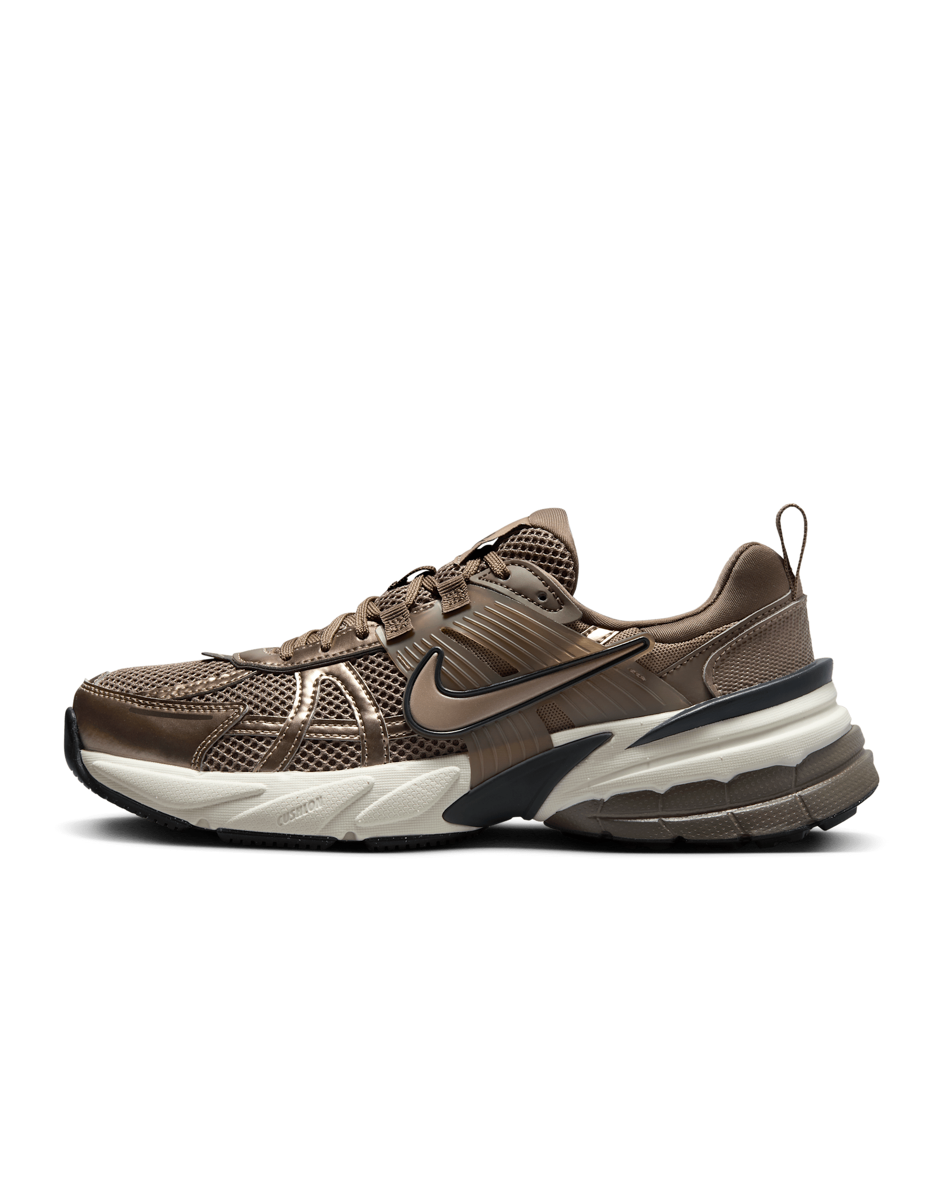 Tenis con detalles reflejantes para mujer Nike V2K Run - Marrón visón/Mineral de hierro/Antracita team/Marrón visón