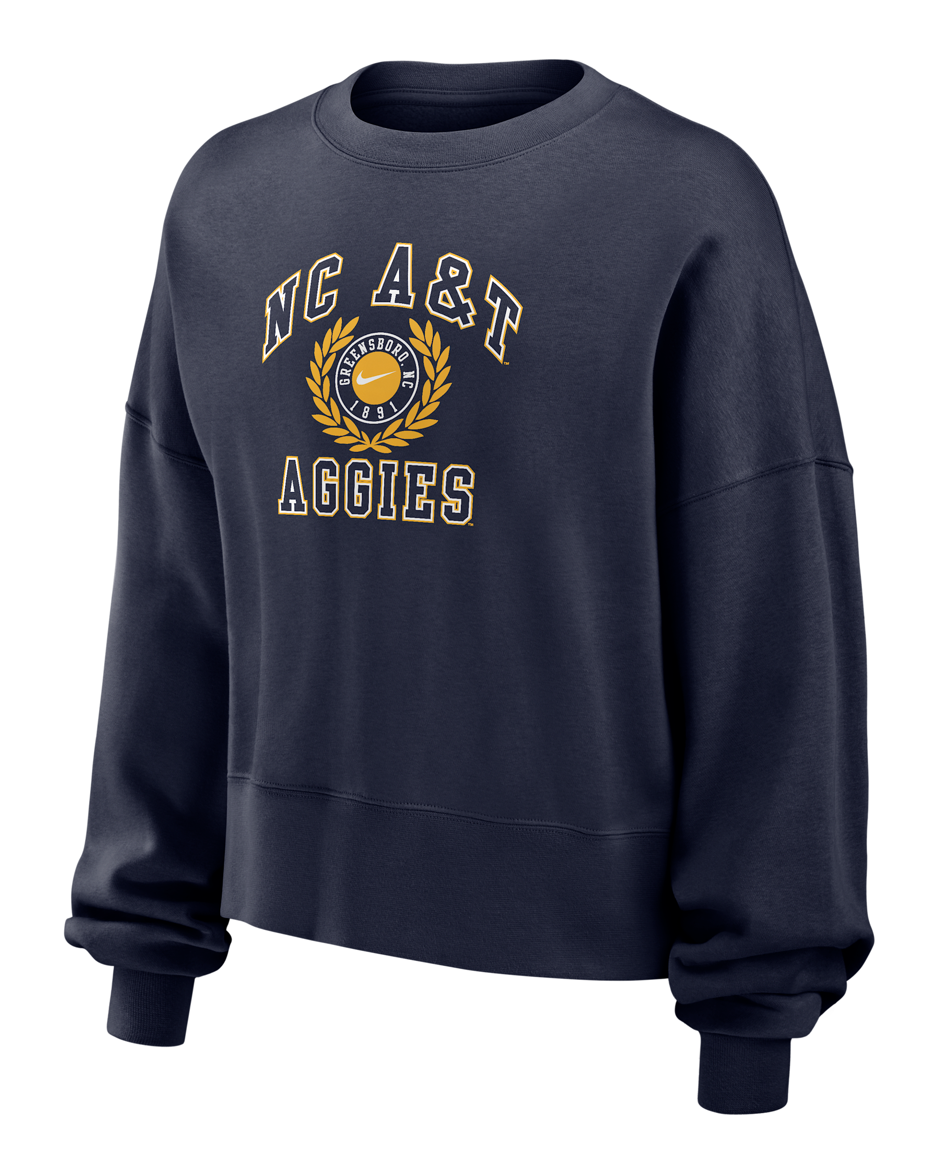 North Carolina A&T Women's Nike College Crew-Neck Sweatshirt - Navy