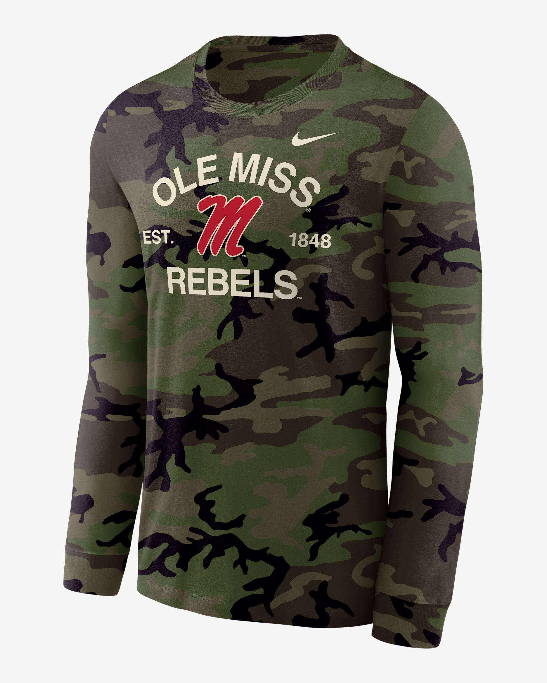Playera de manga larga Nike Dri-FIT para hombre Ole Miss Rebels Legend - Oliva medio/Verde camuflaje