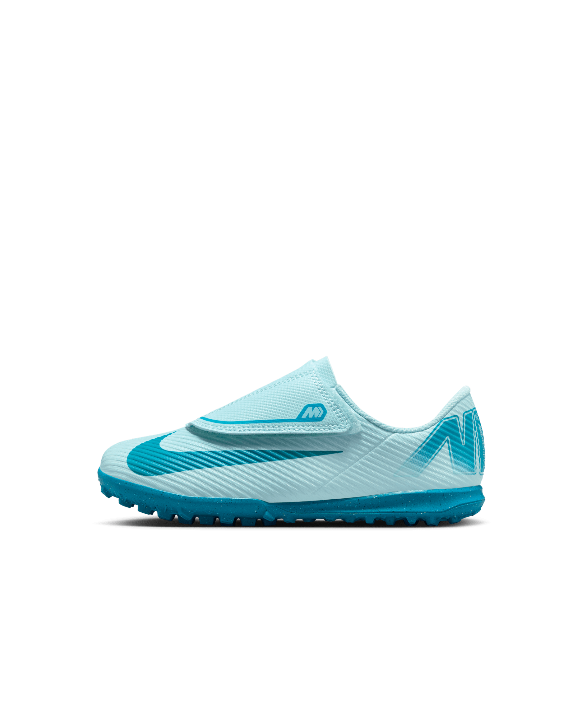 Nike Jr. Mercurial Vapor 16 Club Younger Kids' Turf Low-Top Football Shoes - Glacier Blue/Blue Orbit