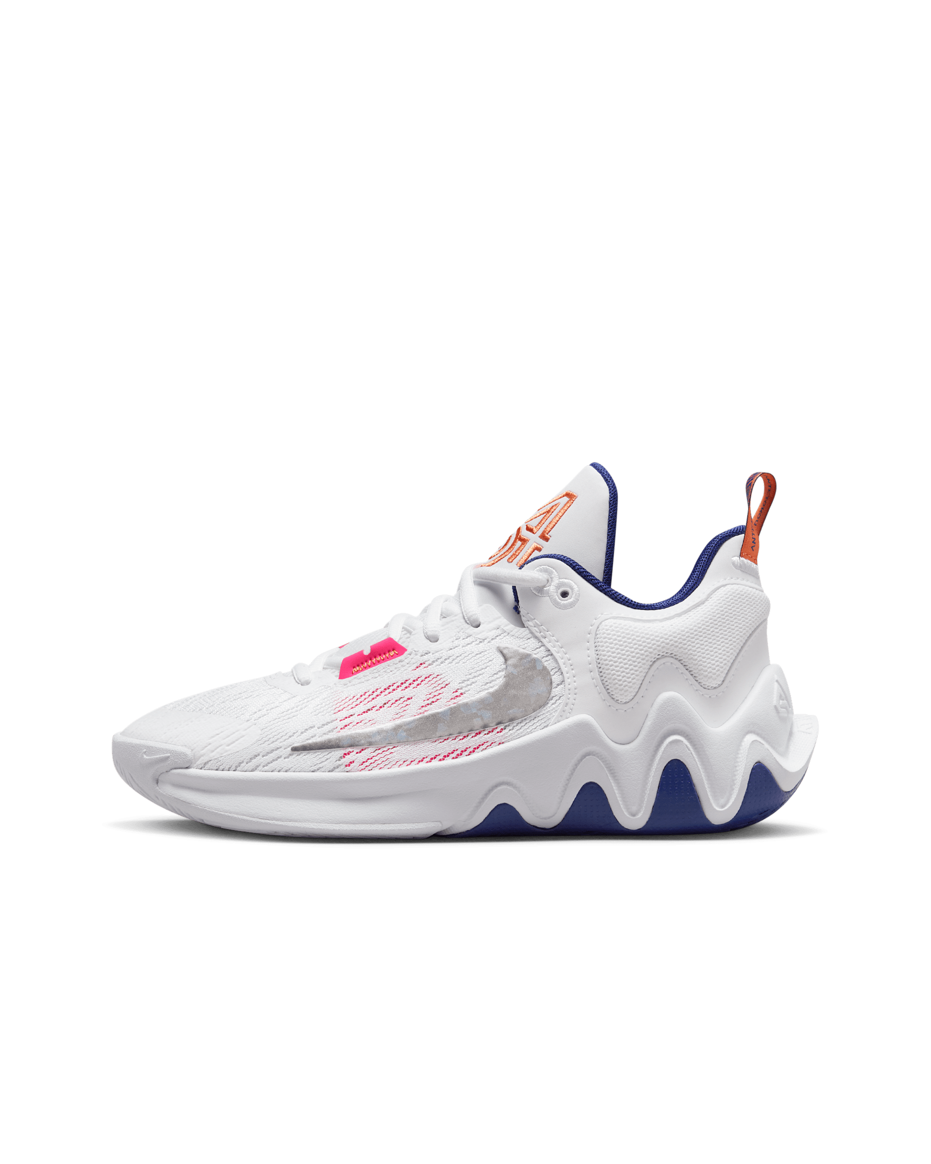 Giannis Immortality 2 Older Kids' Basketball Shoes - White/Deep Royal Blue/Hyper Pink/Multi-Colour