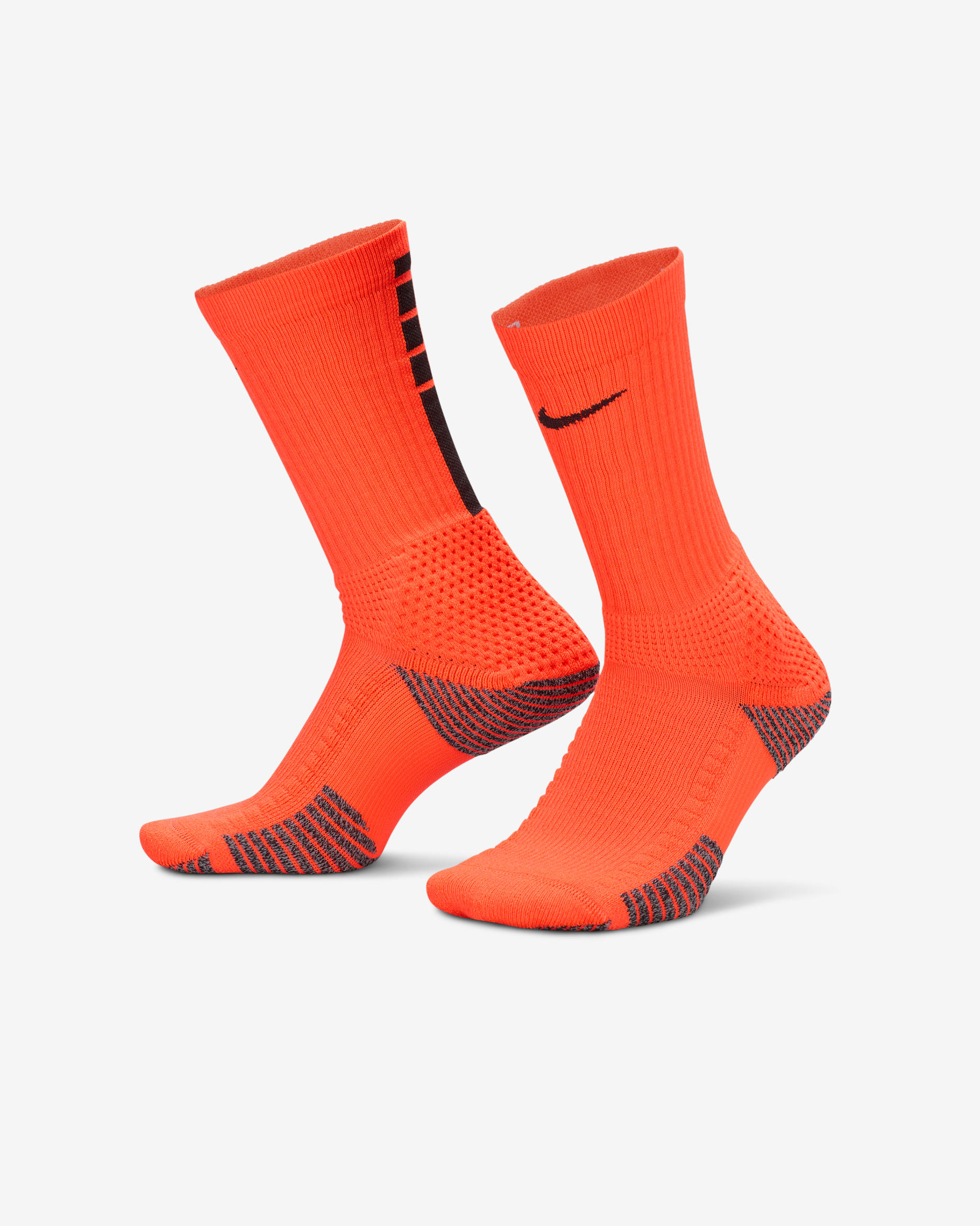 Nike Elite 2.0 Cushioned Crew Socks (1 Pair) - Bright Crimson/Wolf Grey/Black