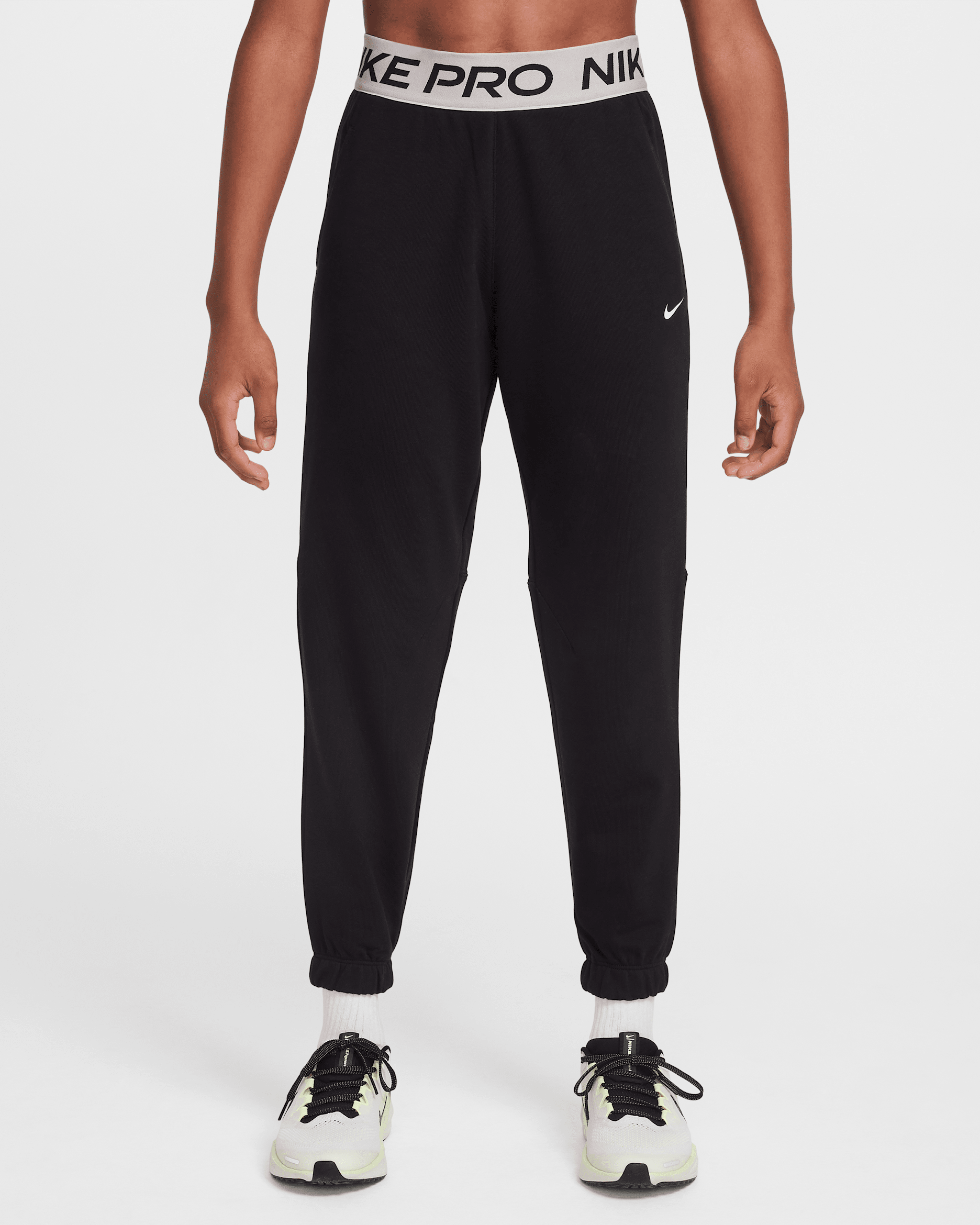 Nike Pro Fleece Older Kids' (Girls') Dri-FIT Joggers - Black/Black/Platinum Violet/White