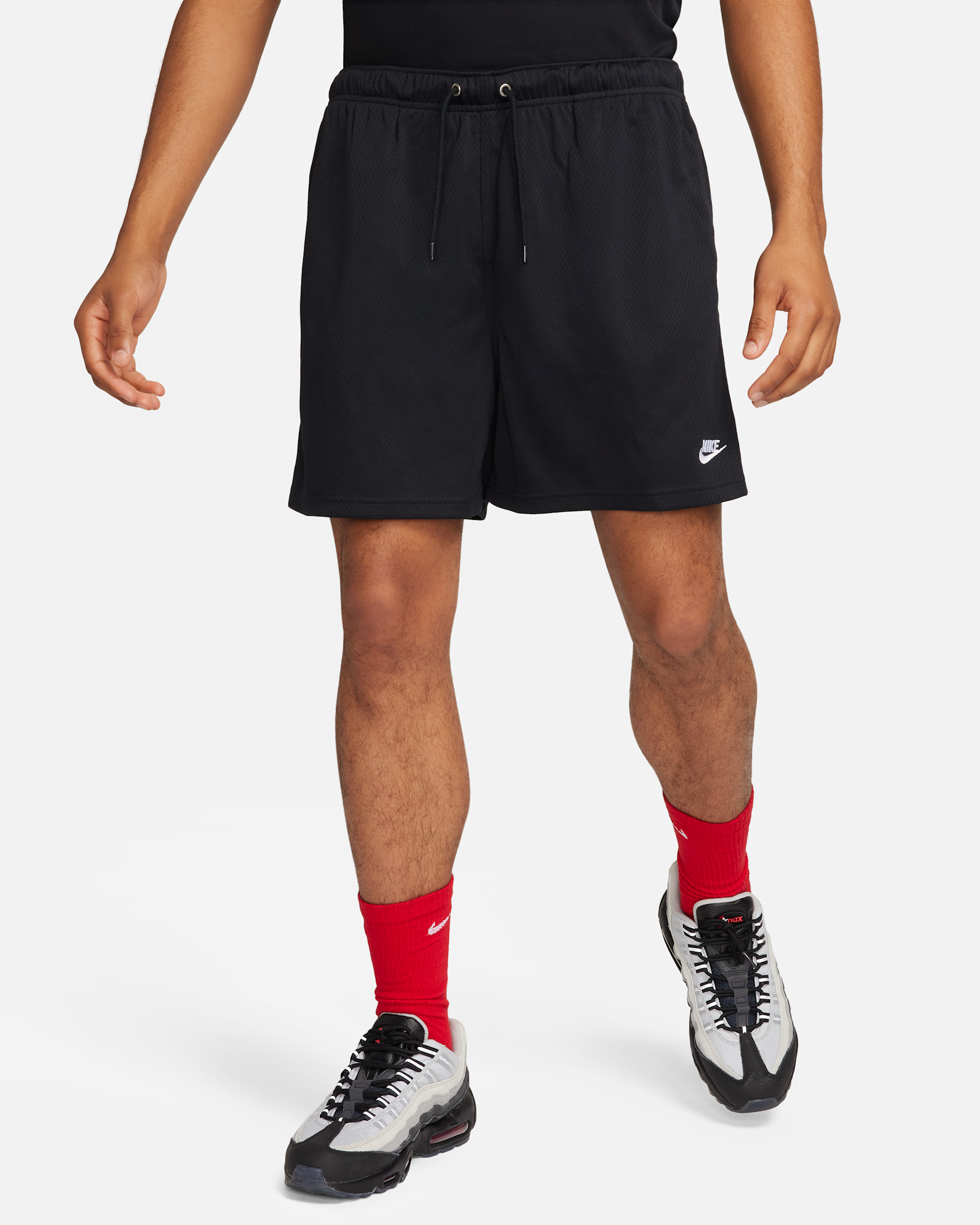 Shorts de malla Flow para hombre Nike Club - Negro/Blanco