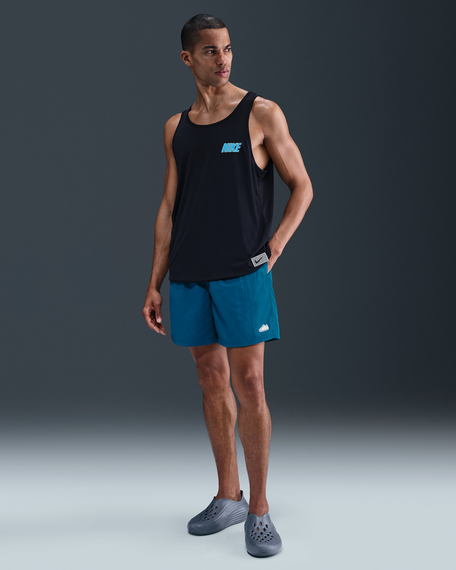 Shorts de vóleibol de 18 cm con forro completo para hombre Nike Swim Breaker - Verde abismo/Verde abismo/Verde abismo/Blanco