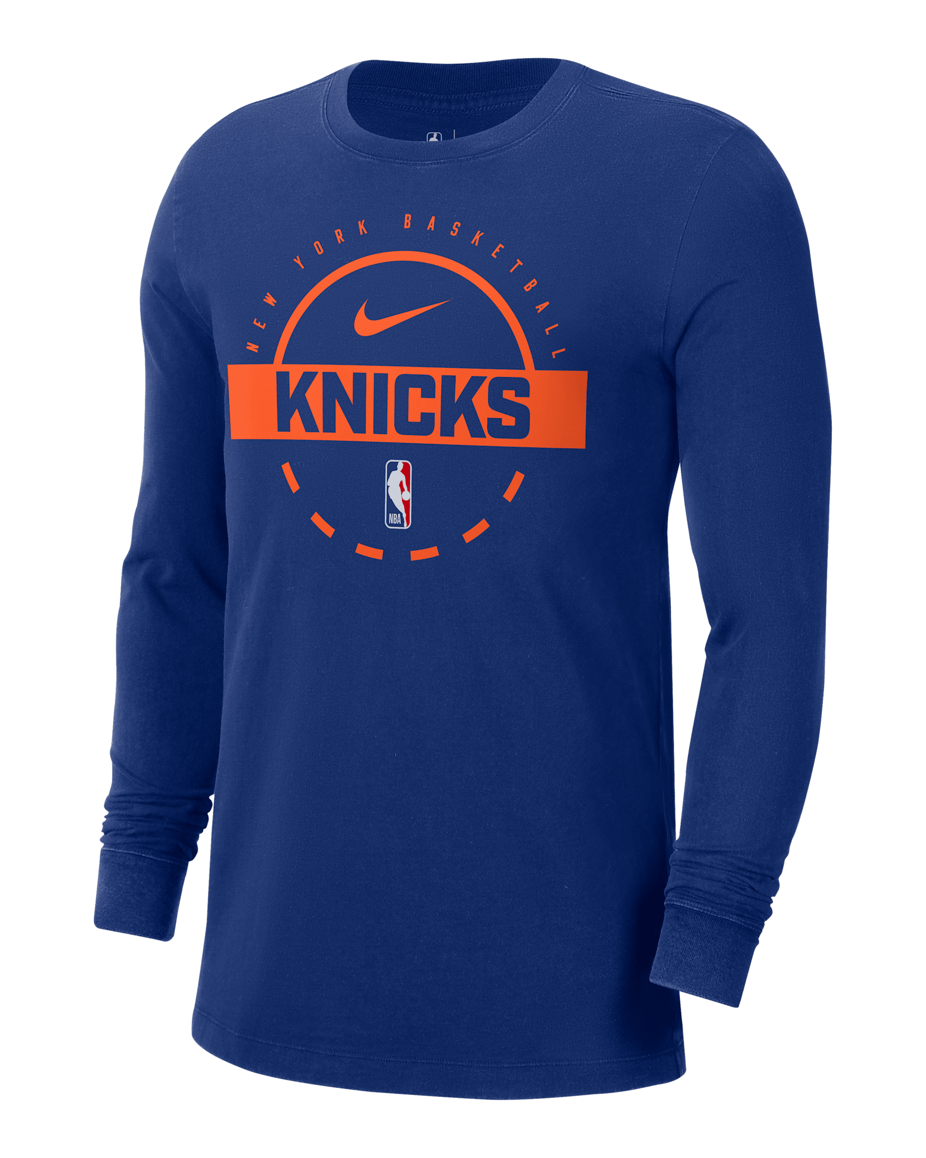 New York Knicks Men's Nike NBA Practice Long-Sleeve T-Shirt - Rush Blue