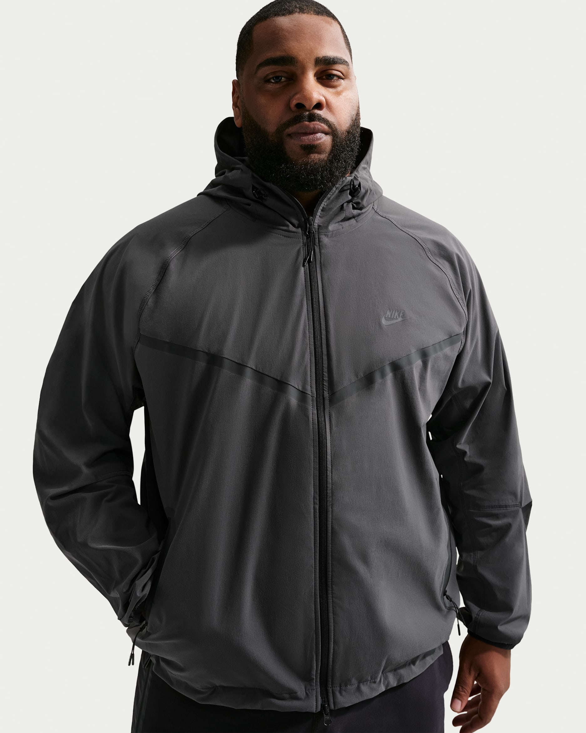 Nike Tech Men's Dri-FIT Woven Full-Zip Windrunner Jacket - Anthracite/Anthracite/Black