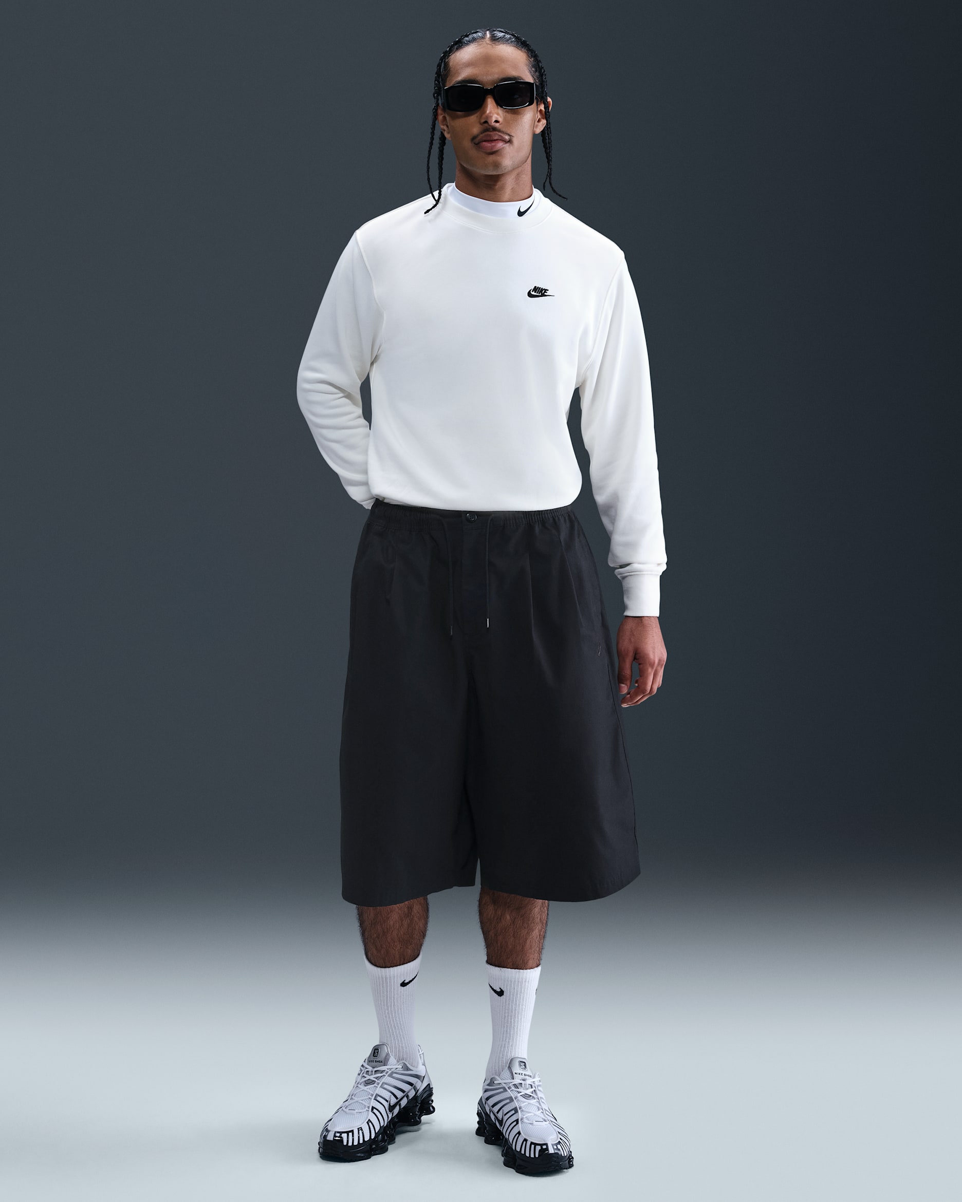 Nike Club ekstra stor shorts til herre - Svart/Svart