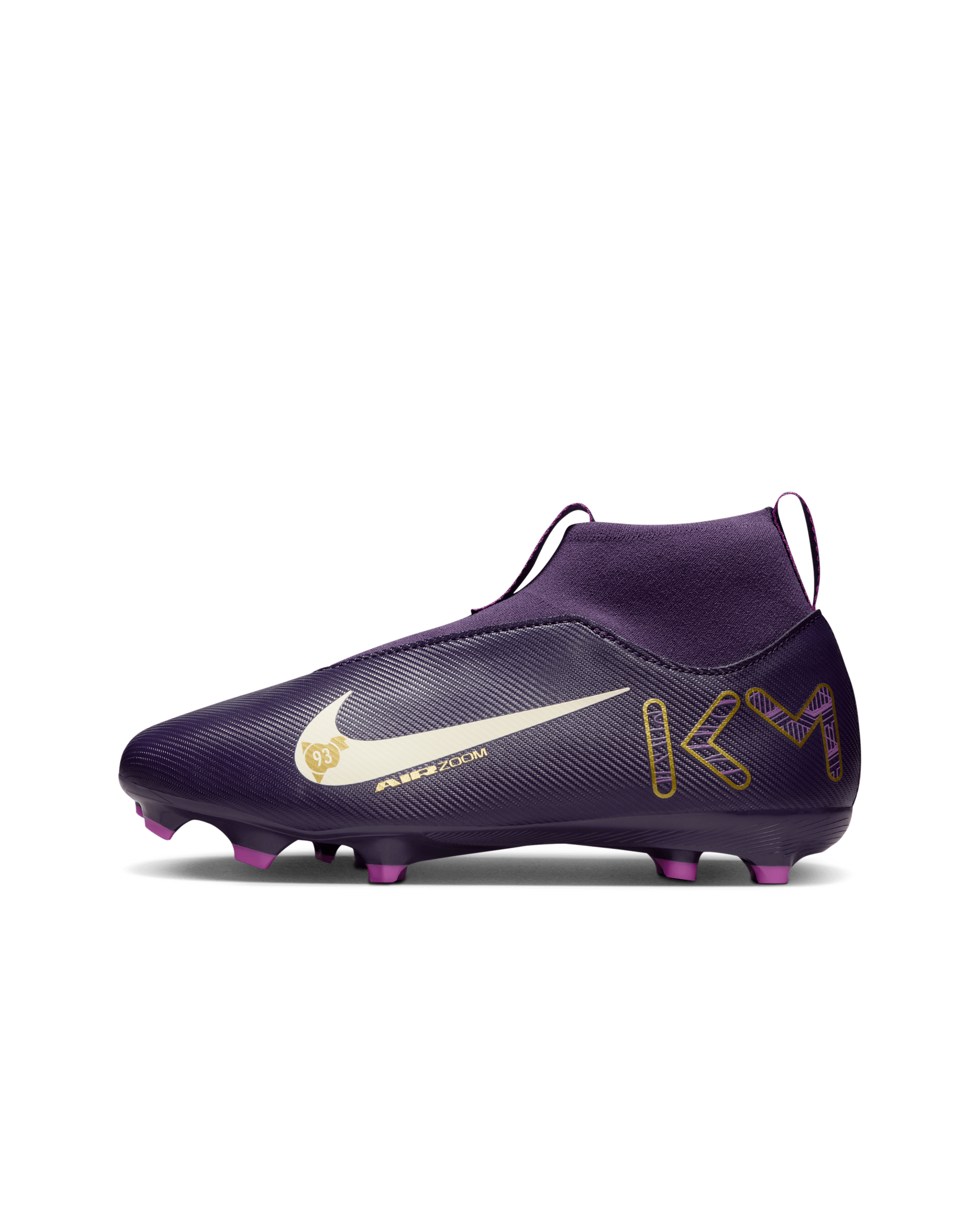 Nike Jr. Mercurial Superfly 10 Academy 'Kylian Mbappé' Younger/Older Kids' Multi-Ground High-Top Football Boot - Grand Purple/Pale Ivory