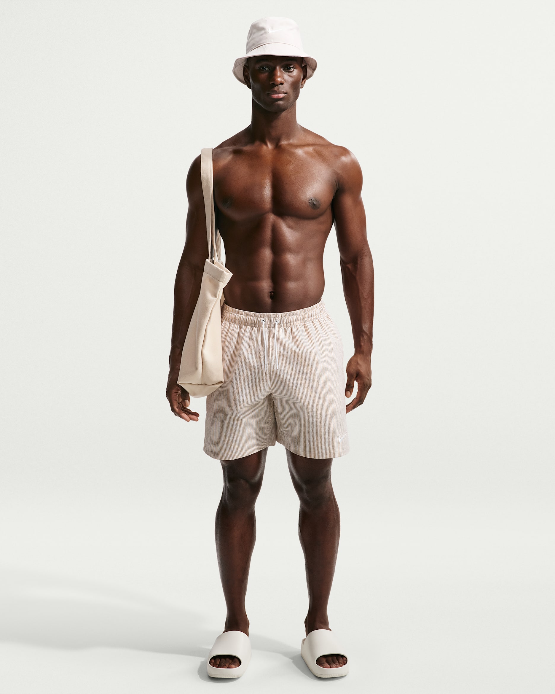 Nike Swim Breaker Men's Ripple Texture 7" Brief-Lined Volley Short - Parachute Beige