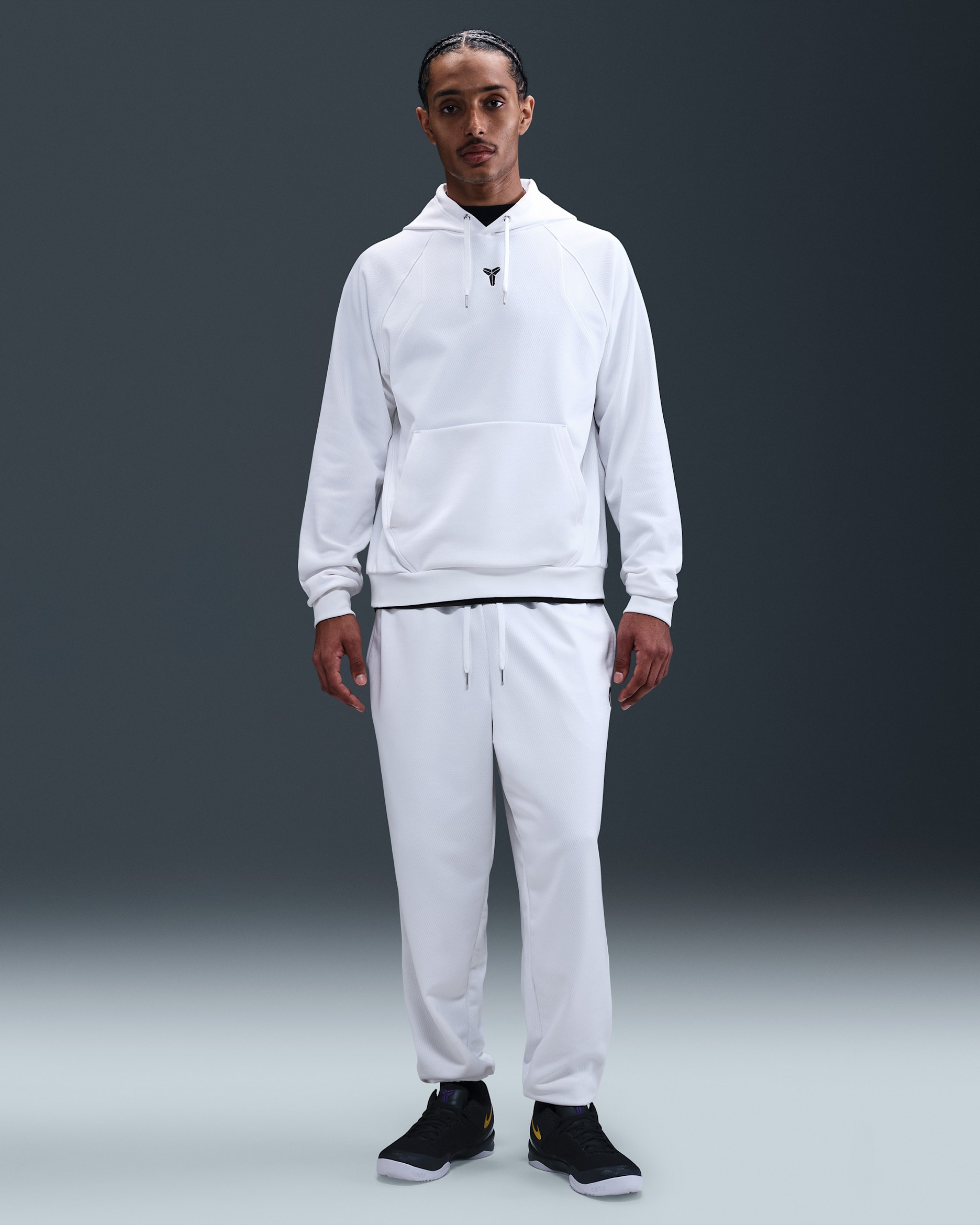 Pants de básquetbol Therma-FIT Kobe - Blanco/Negro