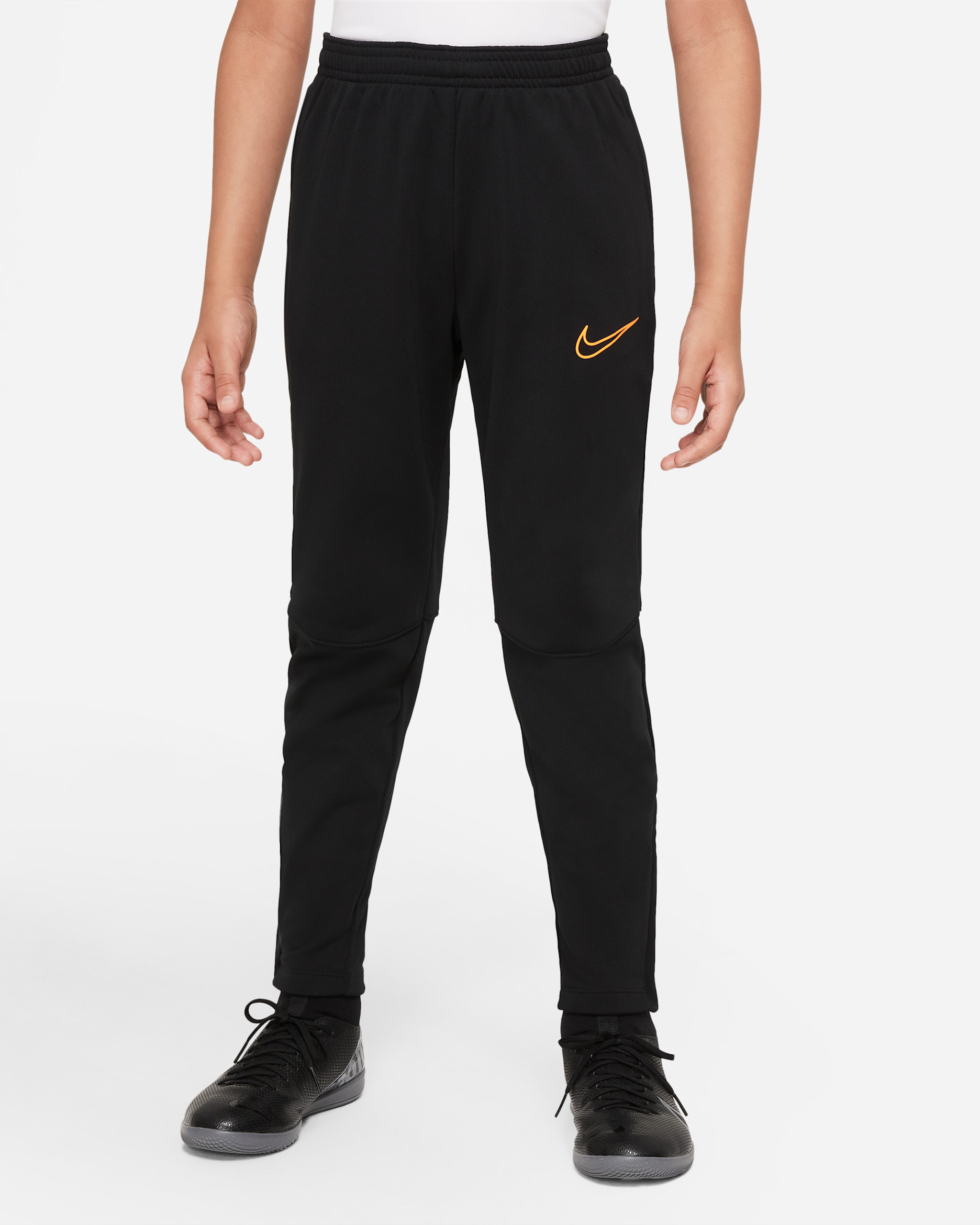 Nike Therma-FIT Academy Winter Warrior Older Kids' Knit Football Pants - Black/Total Orange