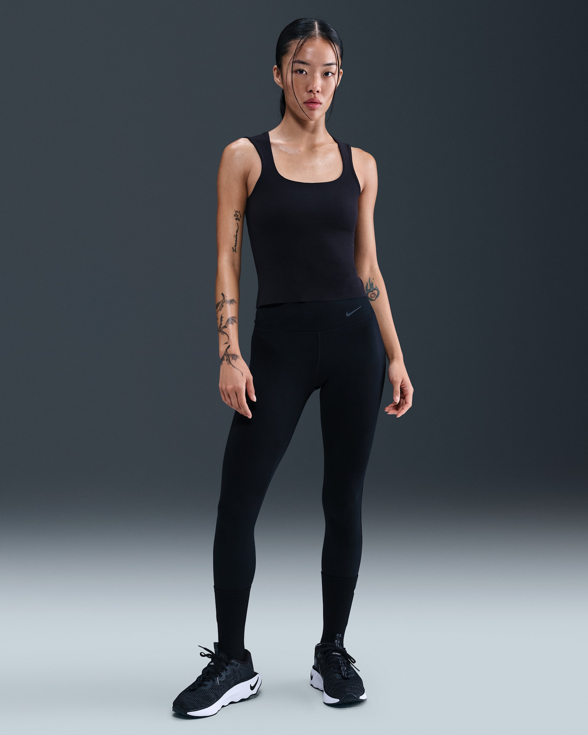 Nike One Women's High-Waisted 7/8 Leggings - Black/Dark Smoke Grey