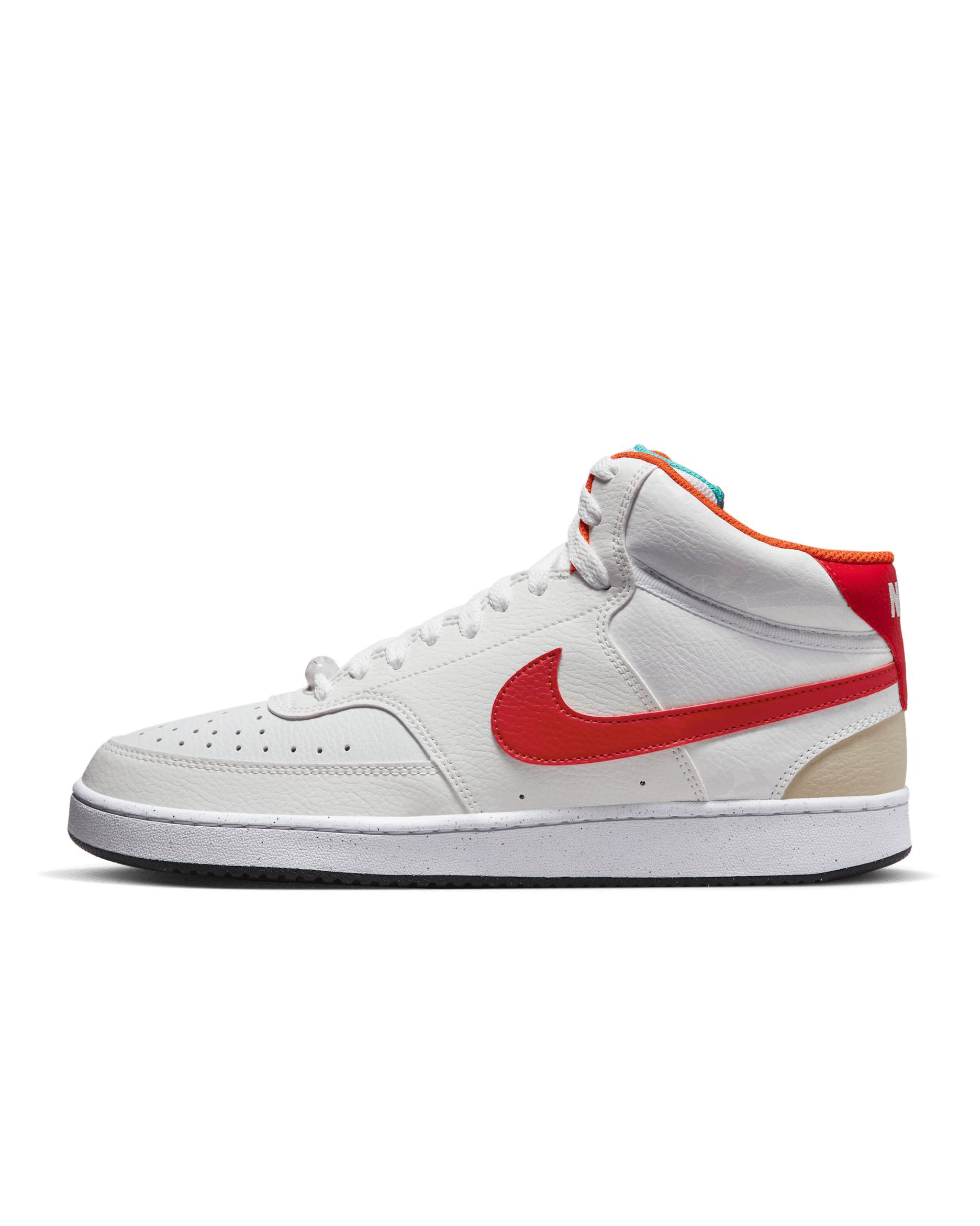 Chaussure Nike Court Vision Mid Next Nature pour Homme - Blanc/Blanc/Washed Teal/University Red