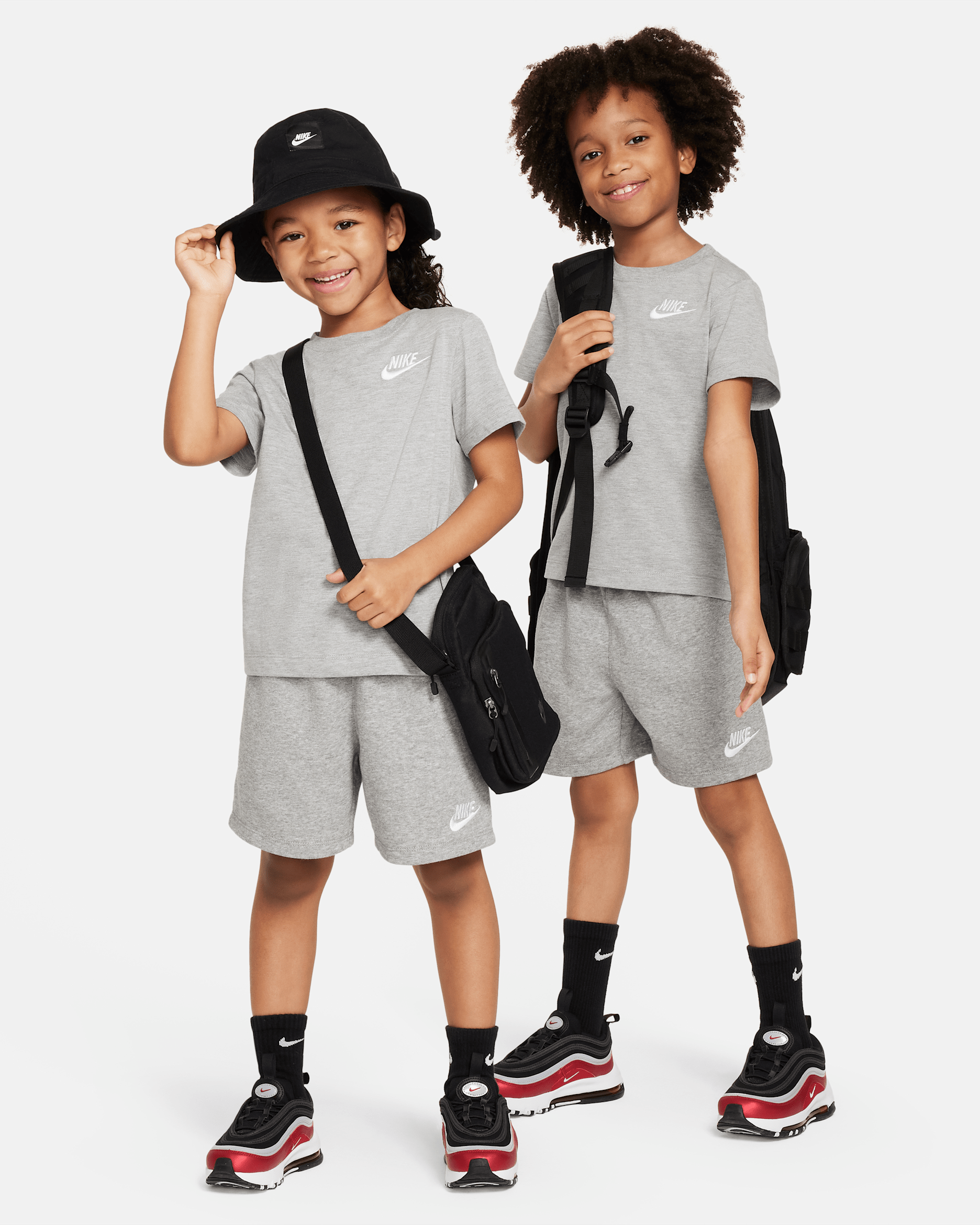 Nike Little Kids' 2-Piece Knit Shorts Set - Dark Grey Heather