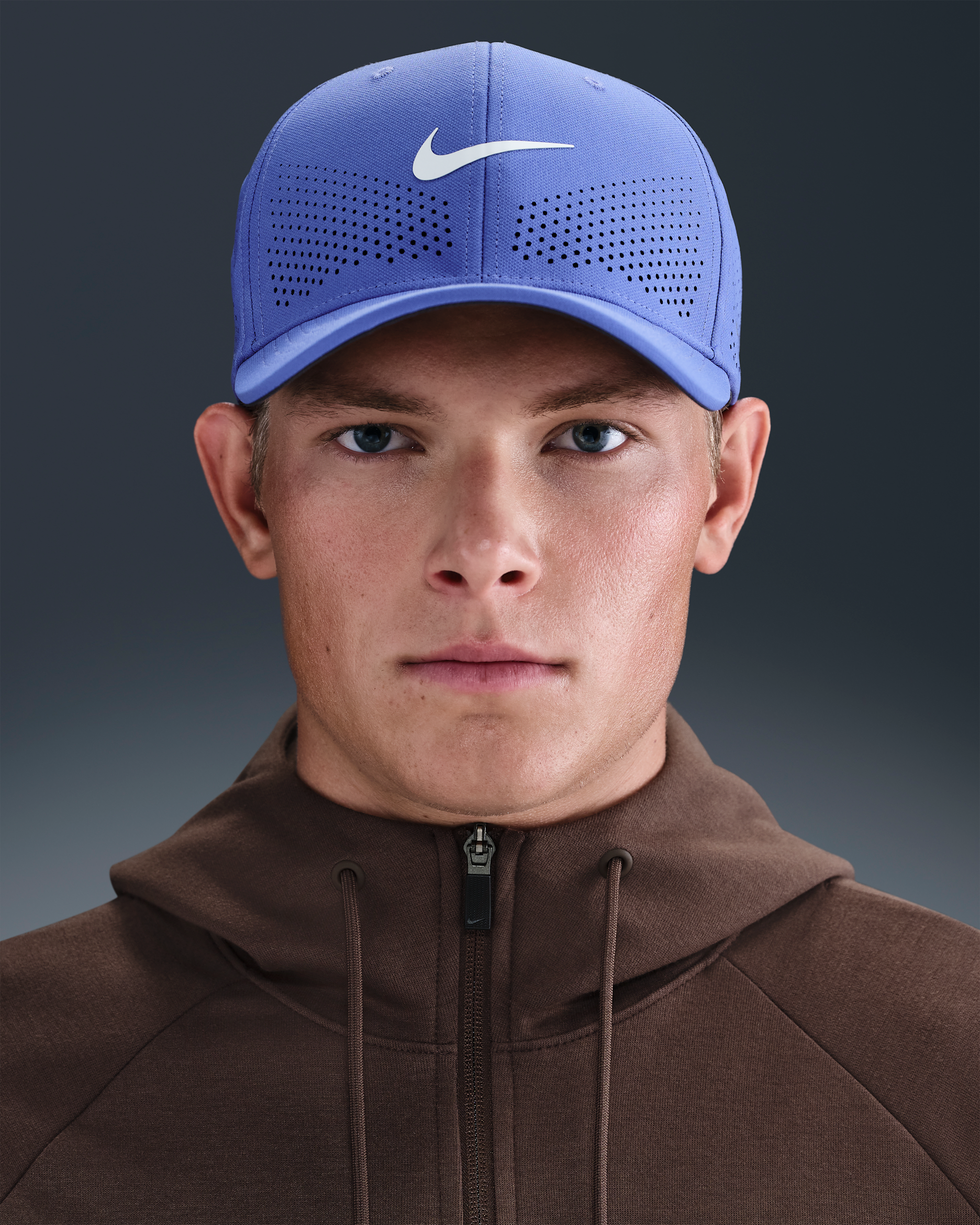 Nike Dri-FIT ADV Rise Structured SwooshFlex Cap - Comet Blue/Anthracite/White