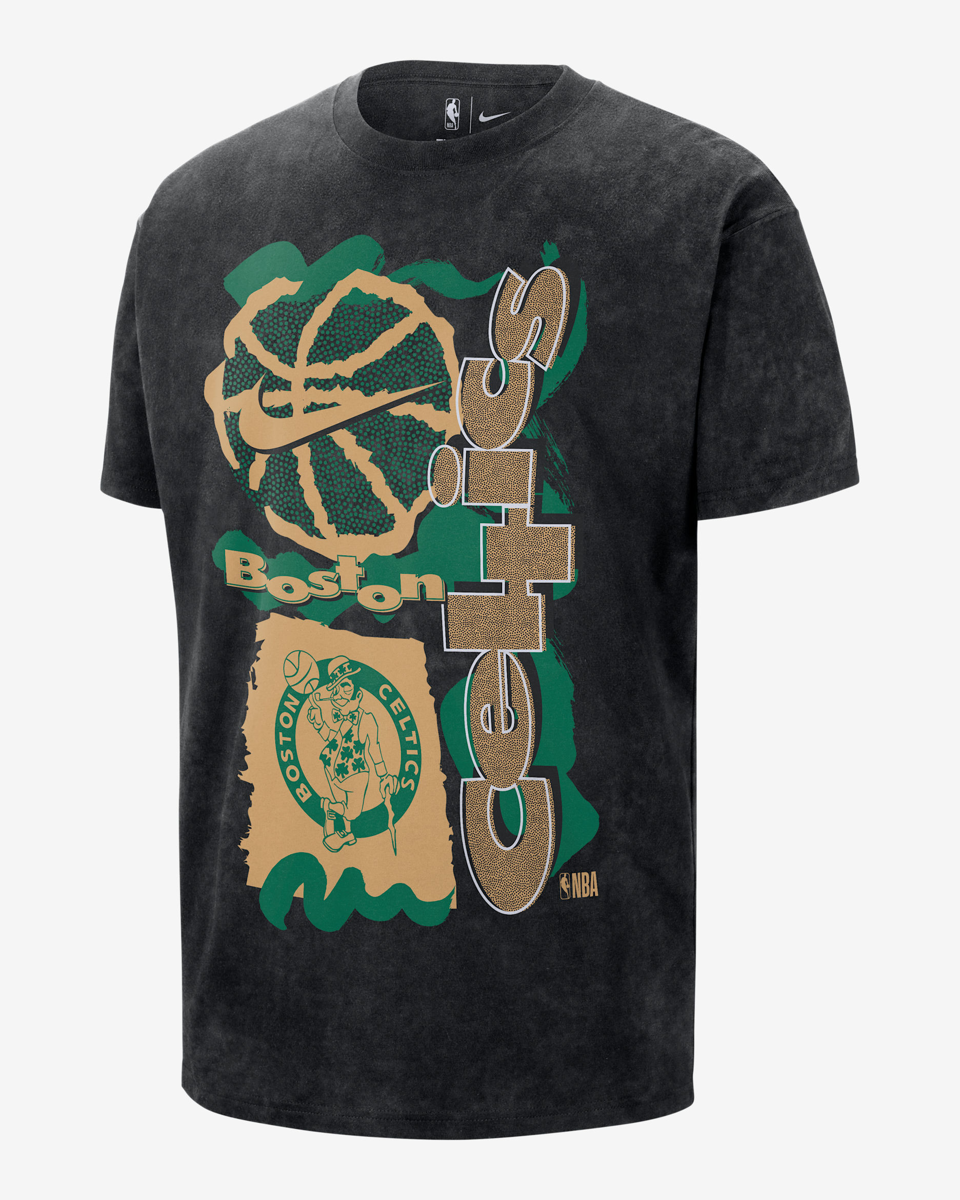Boston Celtics Courtside Men's Nike NBA Max90 T-Shirt - Black/Black