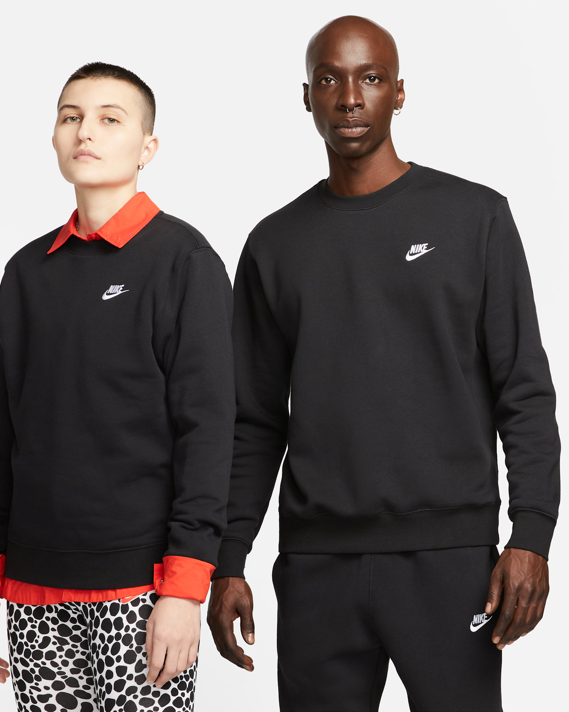 Nike Sportswear Club Fleece Men's Crew - Black/White