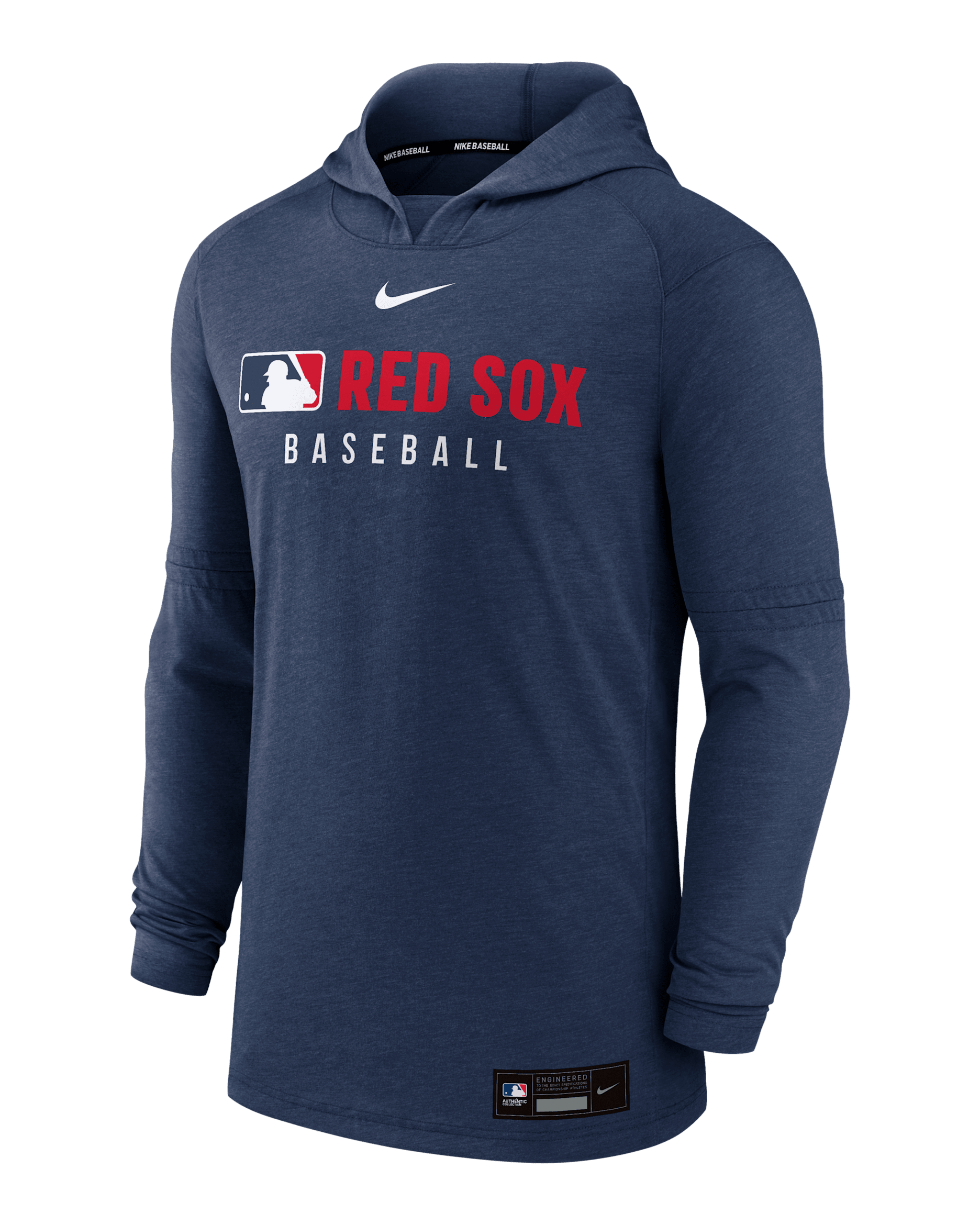 Boston Red Sox Authentic Collection Men's Nike Dri-FIT MLB Pullover Hoodie - Navy Heather