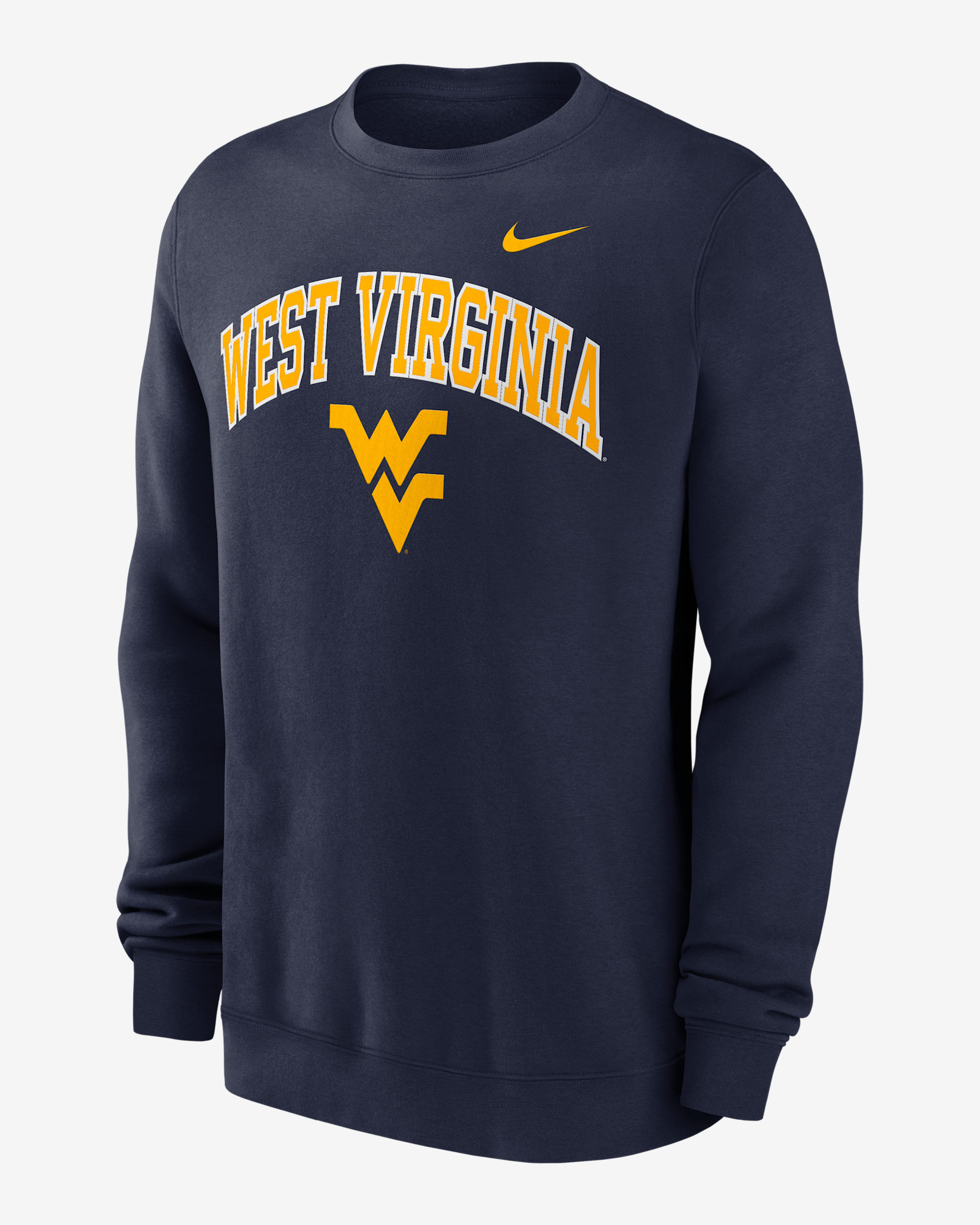 Sudadera de cuello redondo sin cierre universitaria Nike para hombre West Virginia Arch - Azul marino