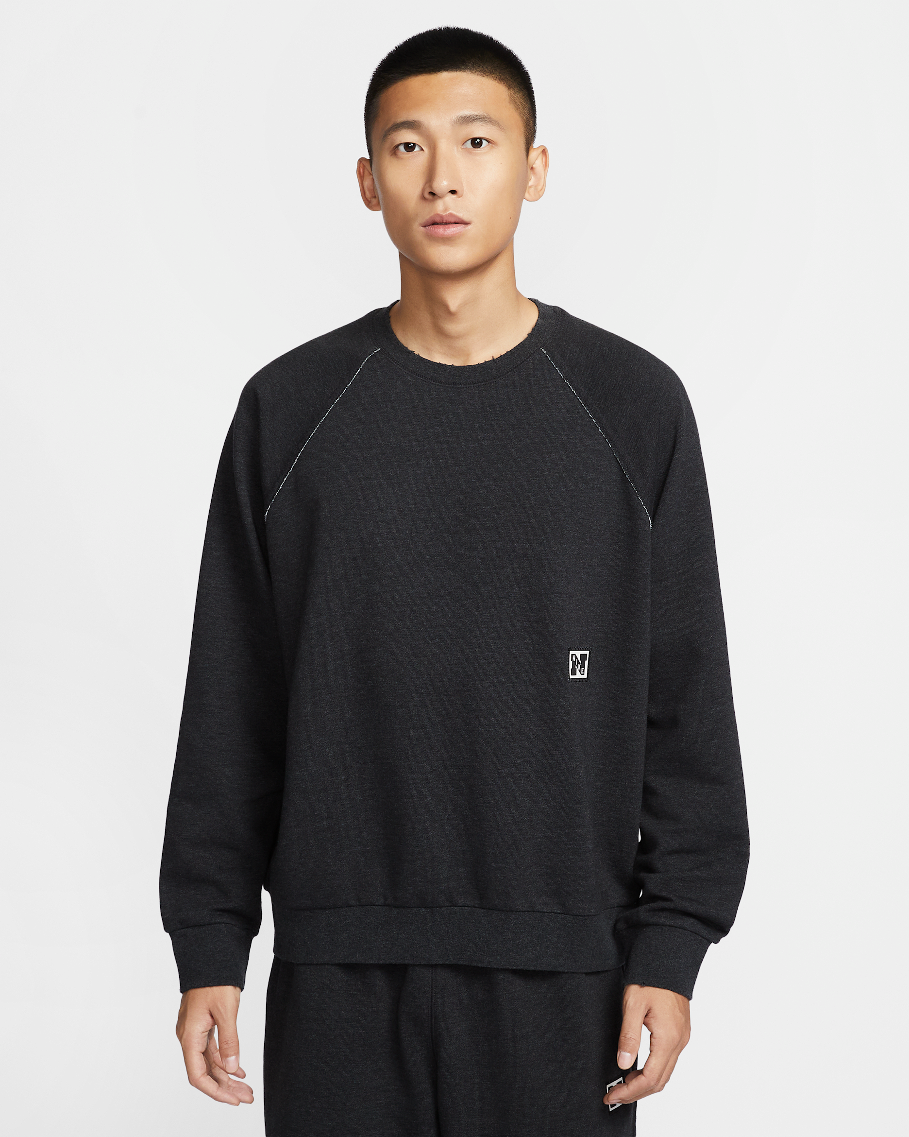 Nike Heritage 男款 Dri-FIT 刷毛健身上衣 - 黑色/Heather/Pale Ivory/黑色