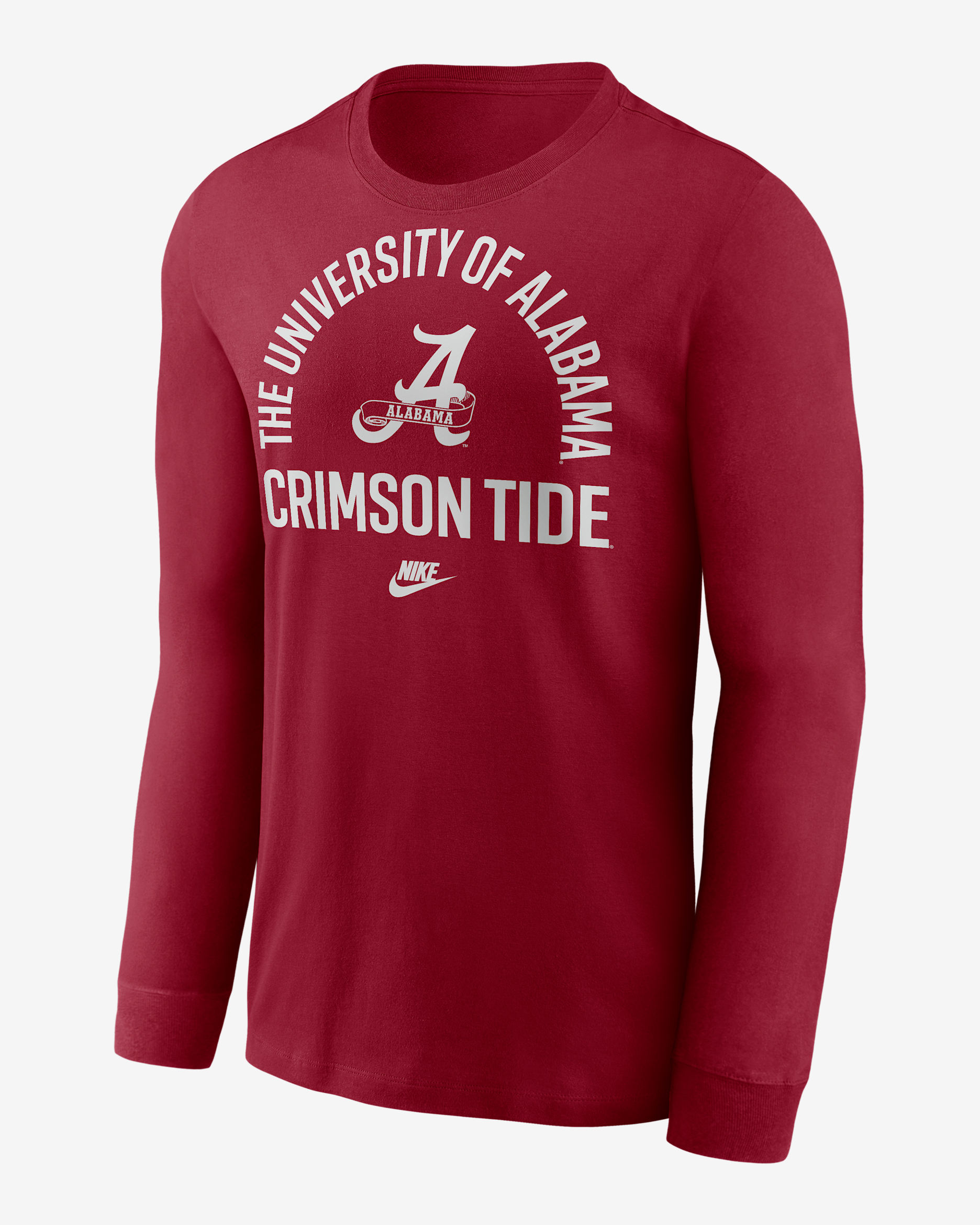 Alabama Legacy Arched Logo Men's Nike College Long-Sleeve T-Shirt - Crimson