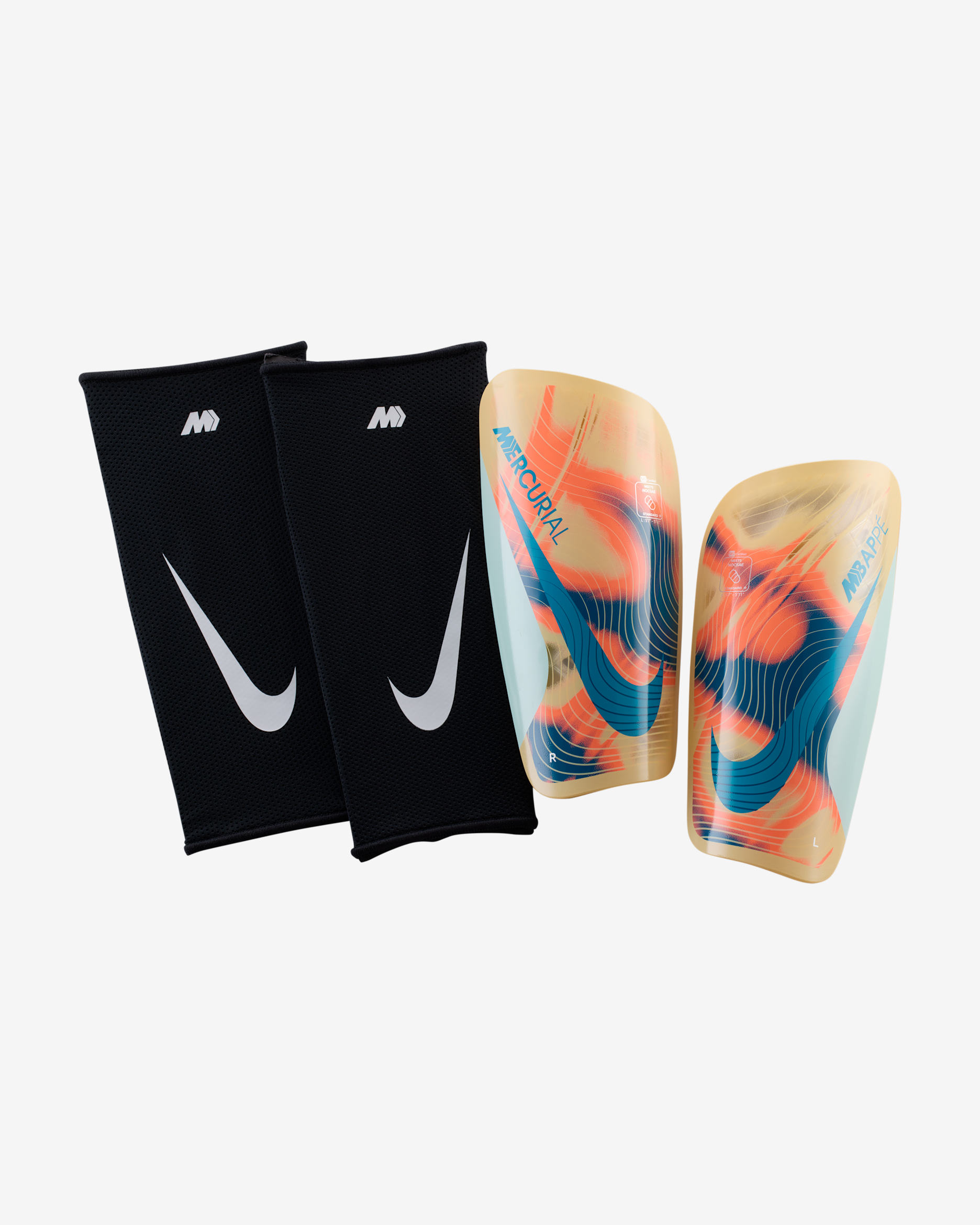 Nike Mercurial Lite "Kylian Mbappé" Soccer Shin Guards - Guava Ice/Melon Tint/Green Abyss